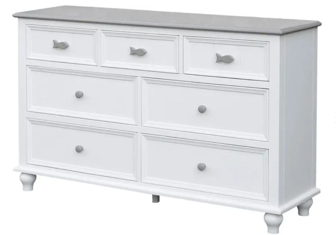 Cottage Creek Furniture Fishtails 2730-9796 Coastal 7-Drawer Dresser with Fish Motif | Furniture and More | Dressers Cottage Creek Furniture Fishtails 2730-9796 Coastal 7-Drawer Dresser with Fish Motif | Furniture and More | Dressers