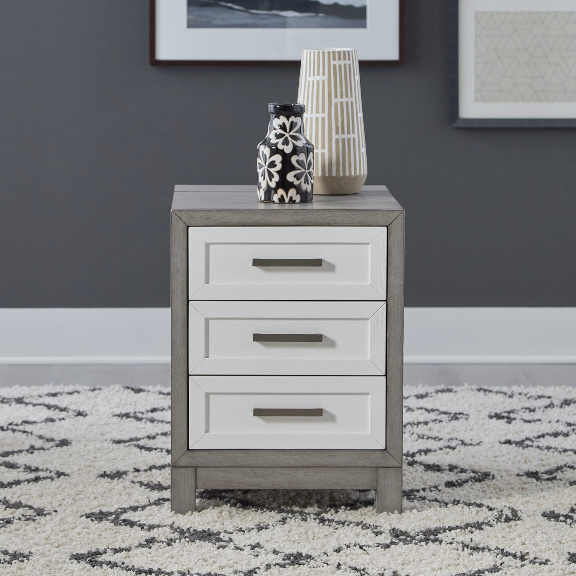 Liberty Furniture Palmetto Heights Modern Farmhouse 3Drawer Chairside