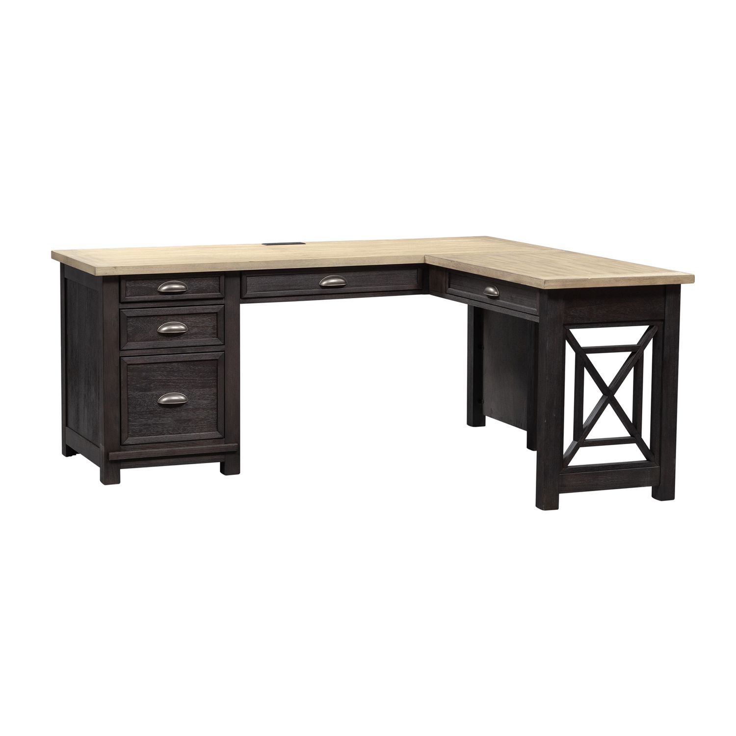 Liberty Furniture Heatherbrook 422HOOLSD Transitional L Shaped Desk