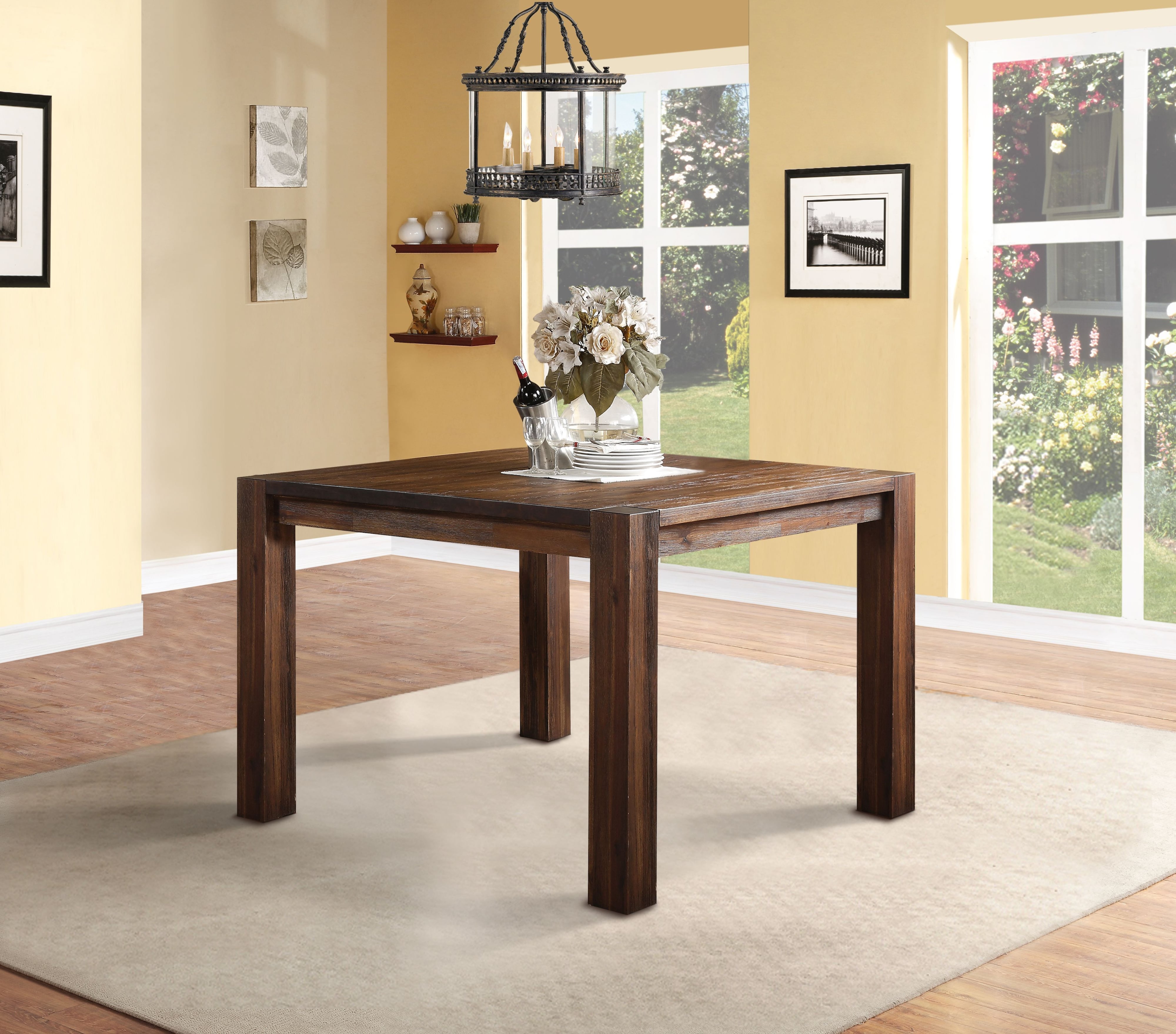 Modus Furniture Meadow 3F4162 Solid Wood Square Counter Table in