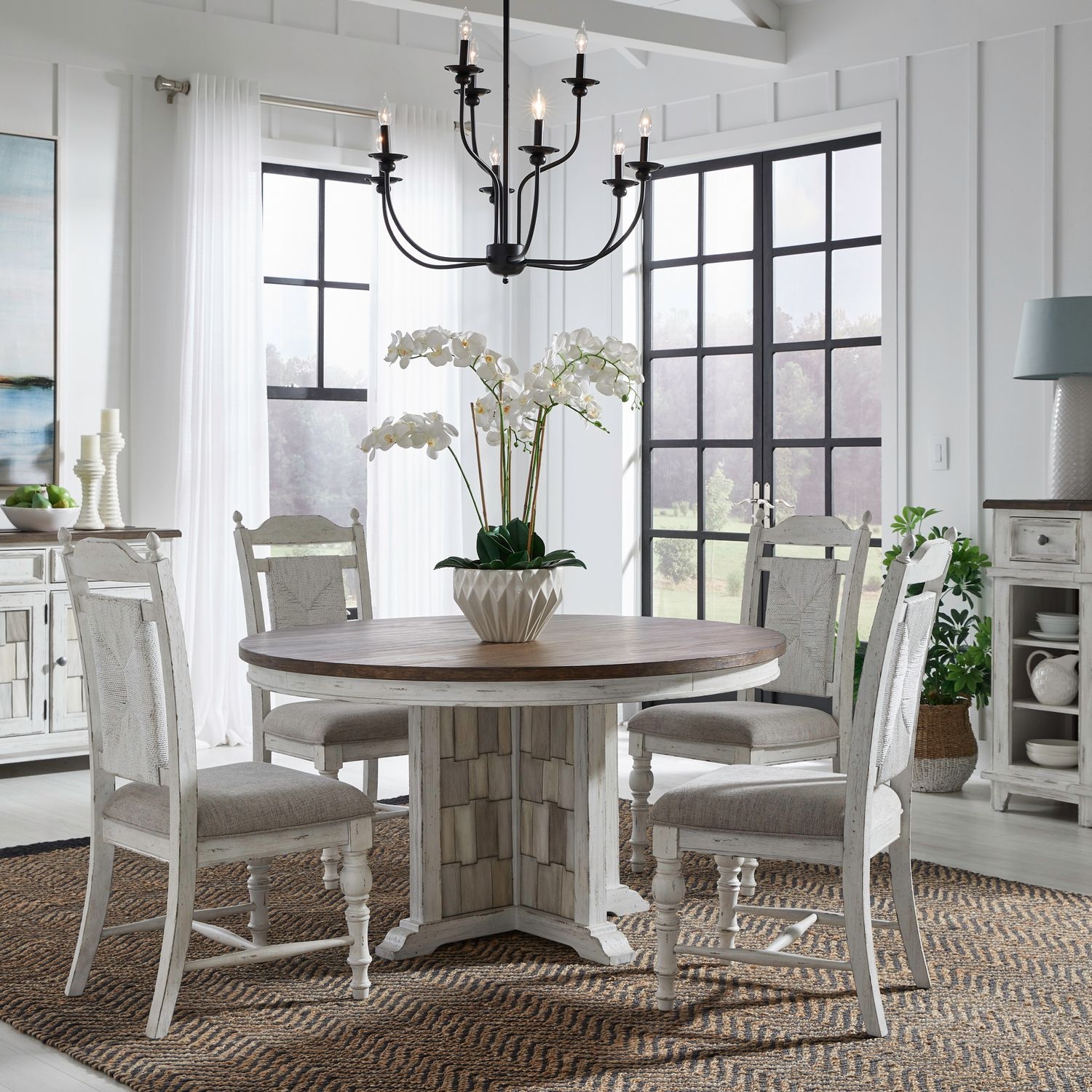 5 Piece Pedestal Table Set