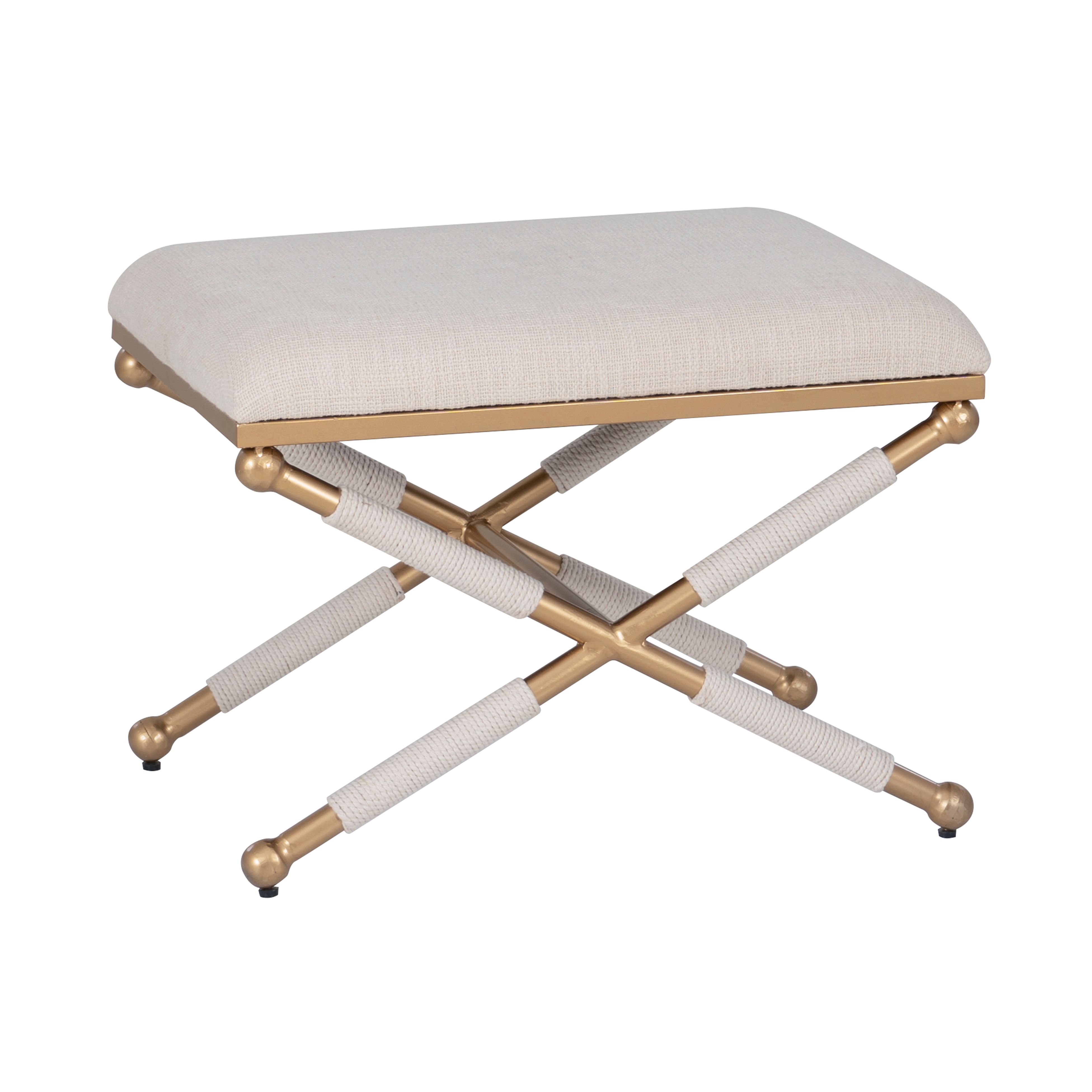 Linon Ashburn 426033GLDOAT01ASU Contemporary Upholstered