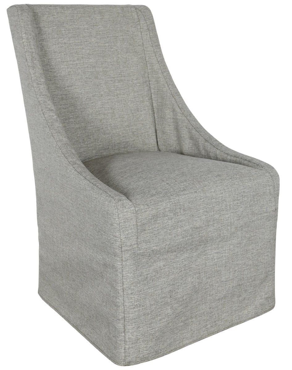 Upholstered Rolling Dining Chair Gray