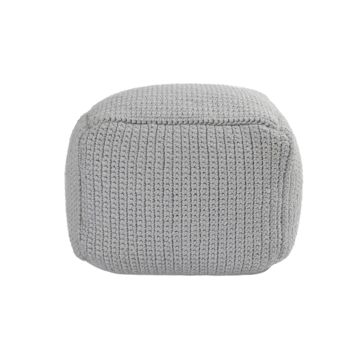 Performance Gray Pouf 18X18x14