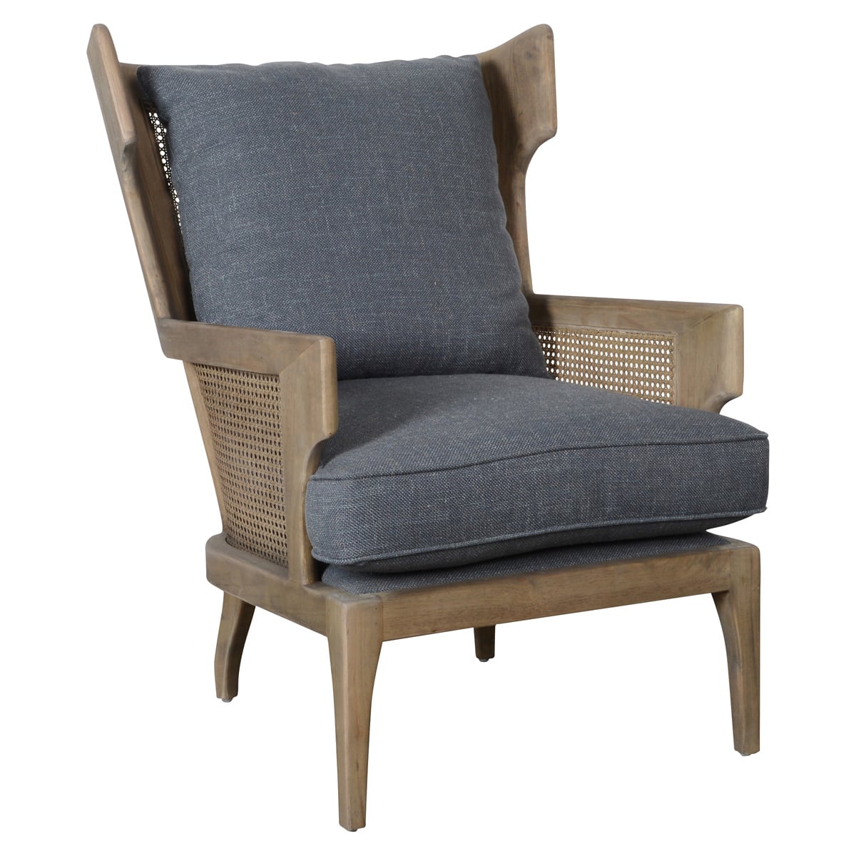 Rattan Accent Chair Grayish Blue