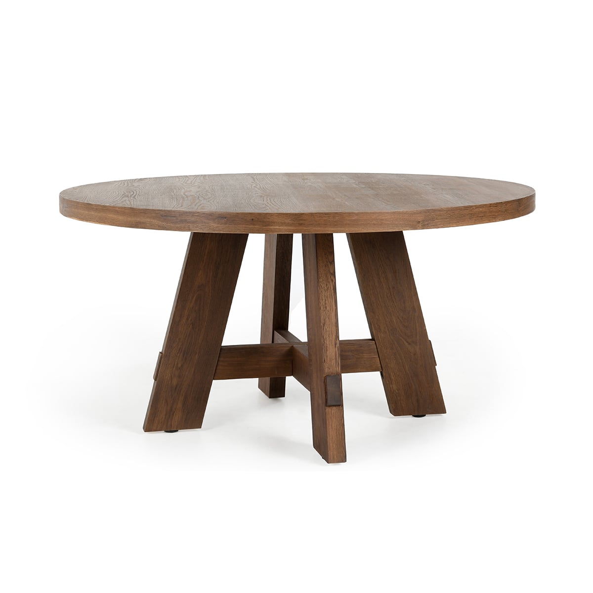 60" Round Dining Table Medium Brown