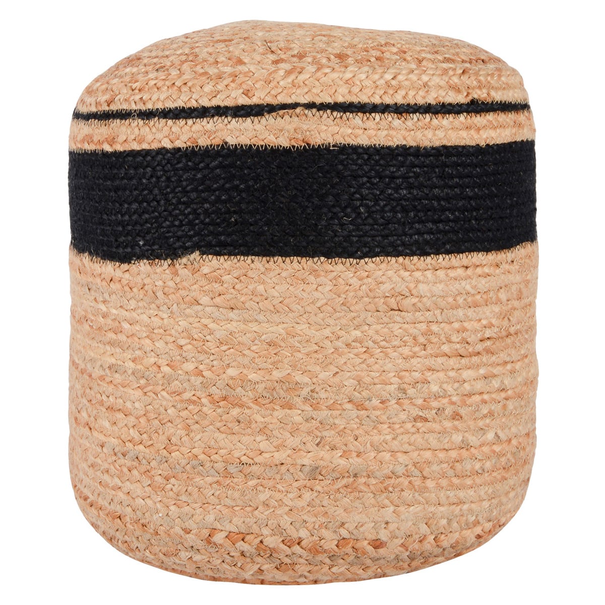 Faro Jute Natural/Black Pouf 15X15x15