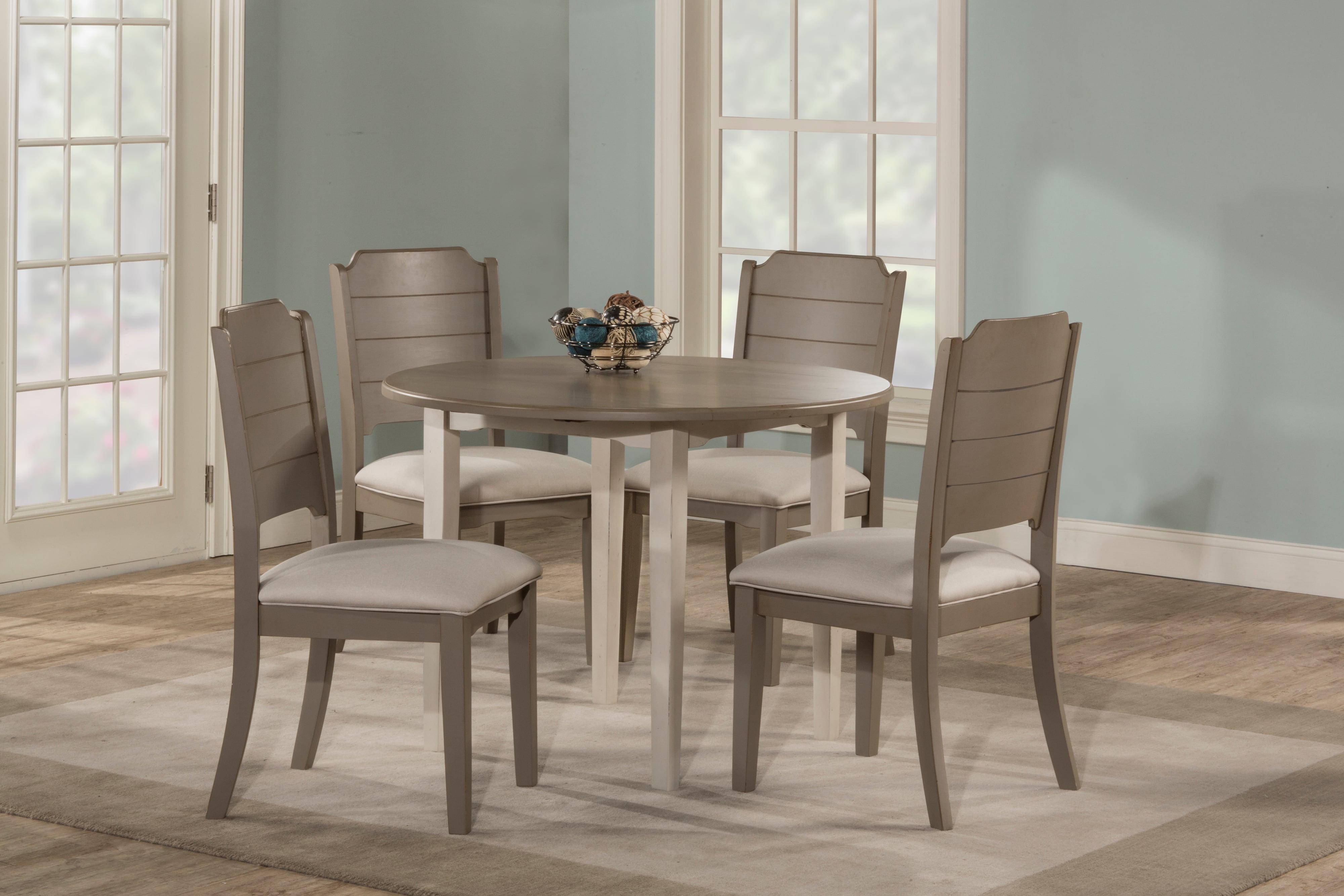 Hillsdale Clarion 5Piece Round Drop Leaf Dining Set with Side Chairs
