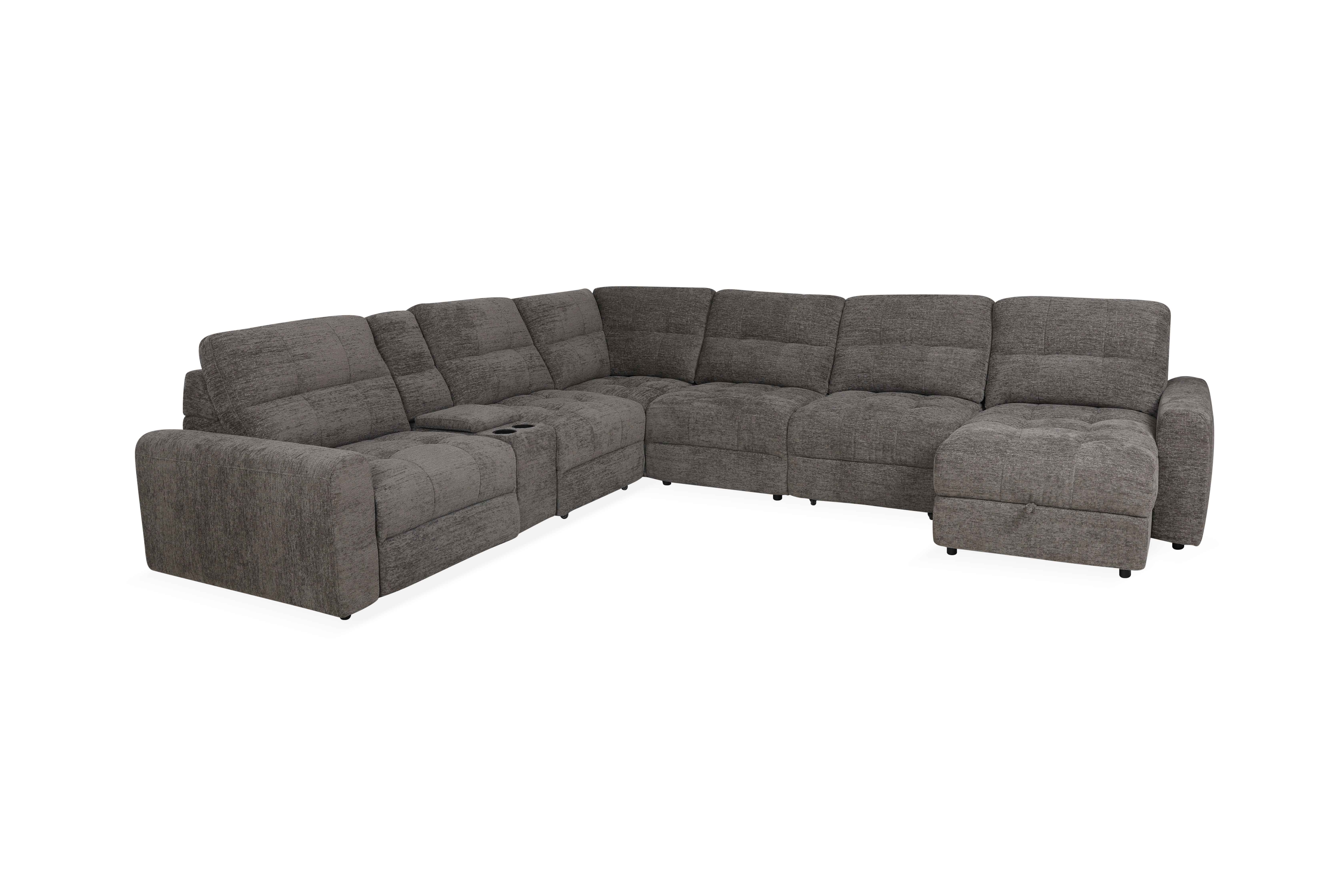 rima　0527 Warehouse M 80553 12569044 7-Piece Sectional w/ Power Recliner and