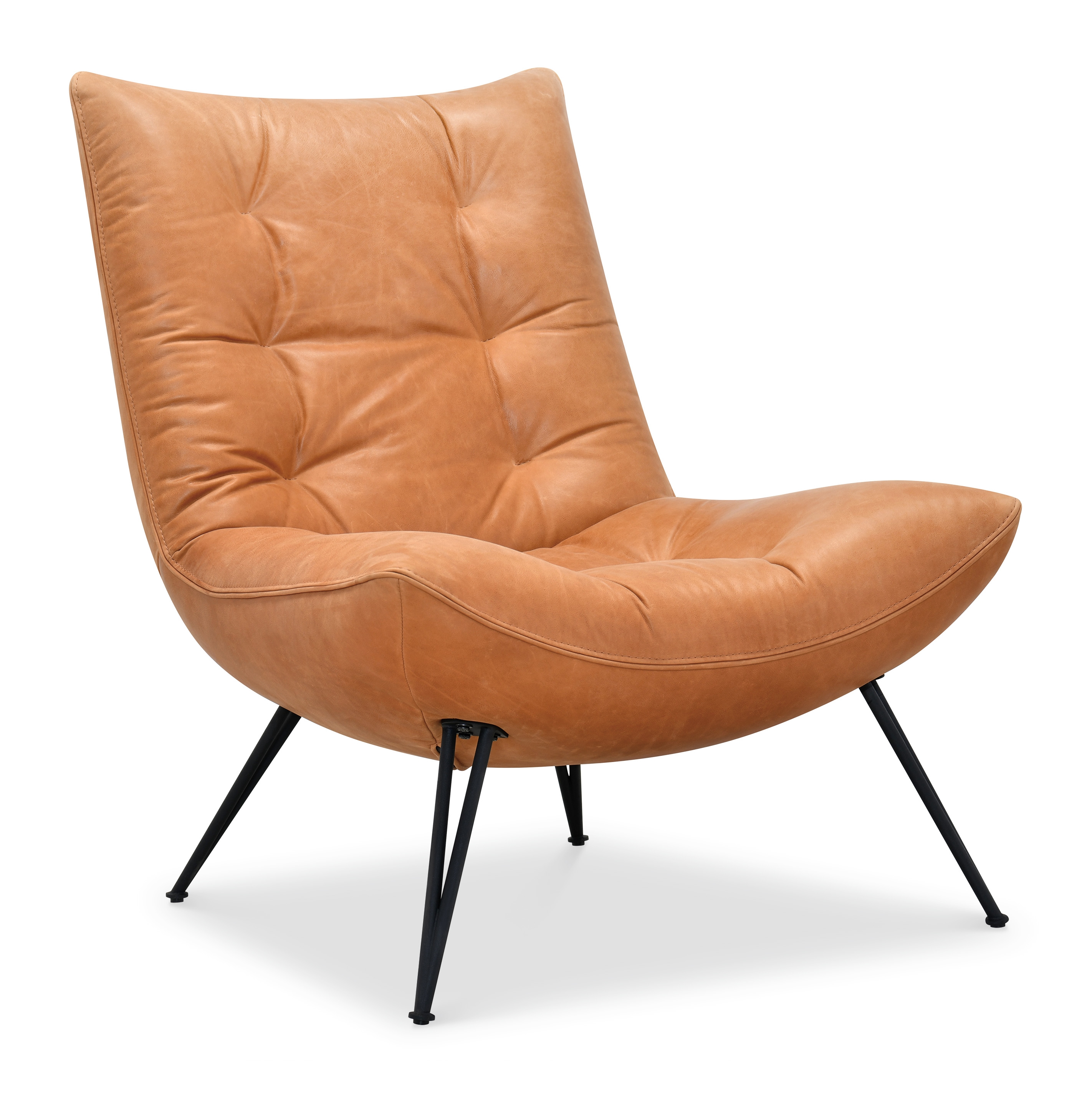 Leather Armless Accent Chair