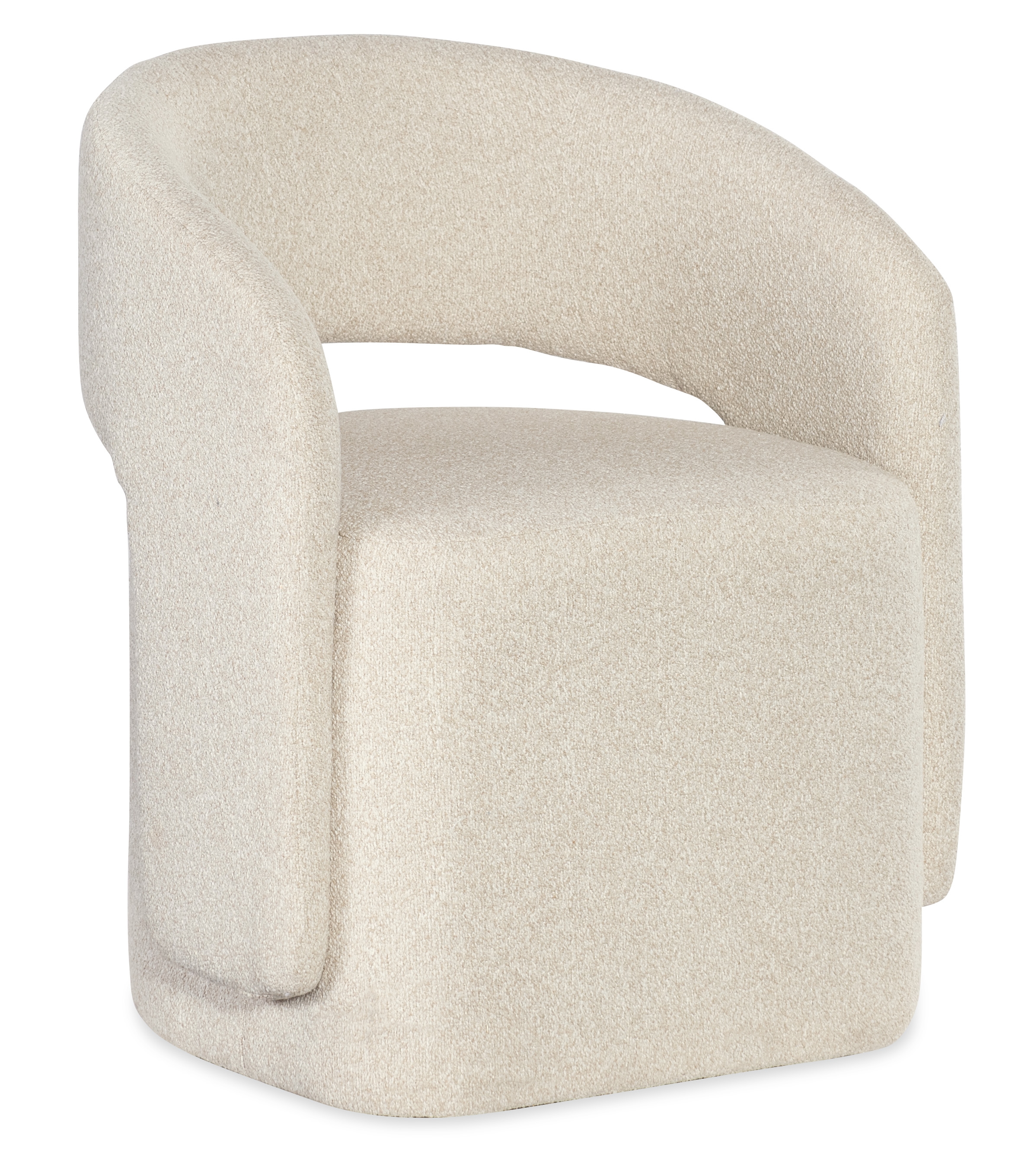 Upholstered Open Barrel-Back Dining Chair