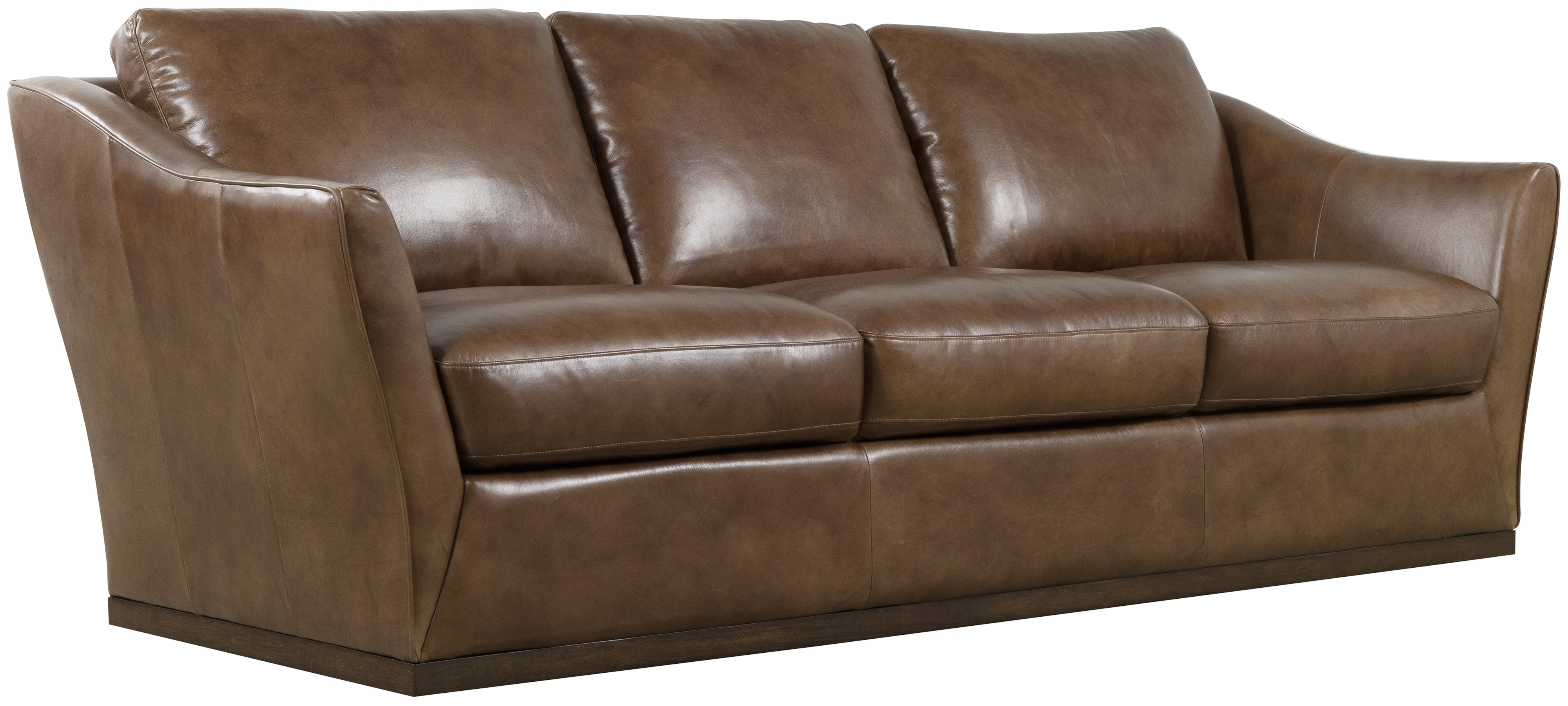 Leather Flared-Arm Sofa