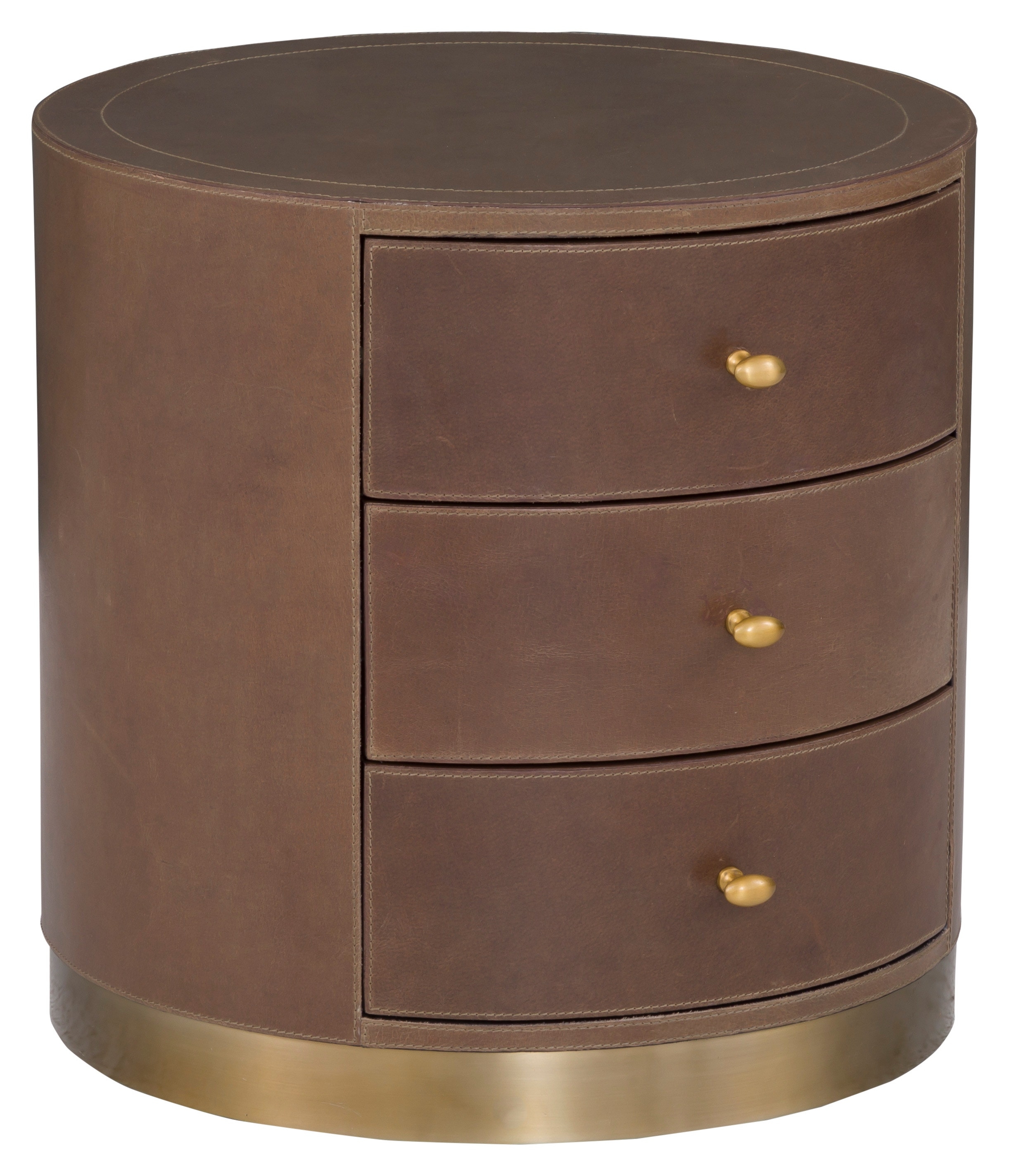 3-Drawer Round End Table