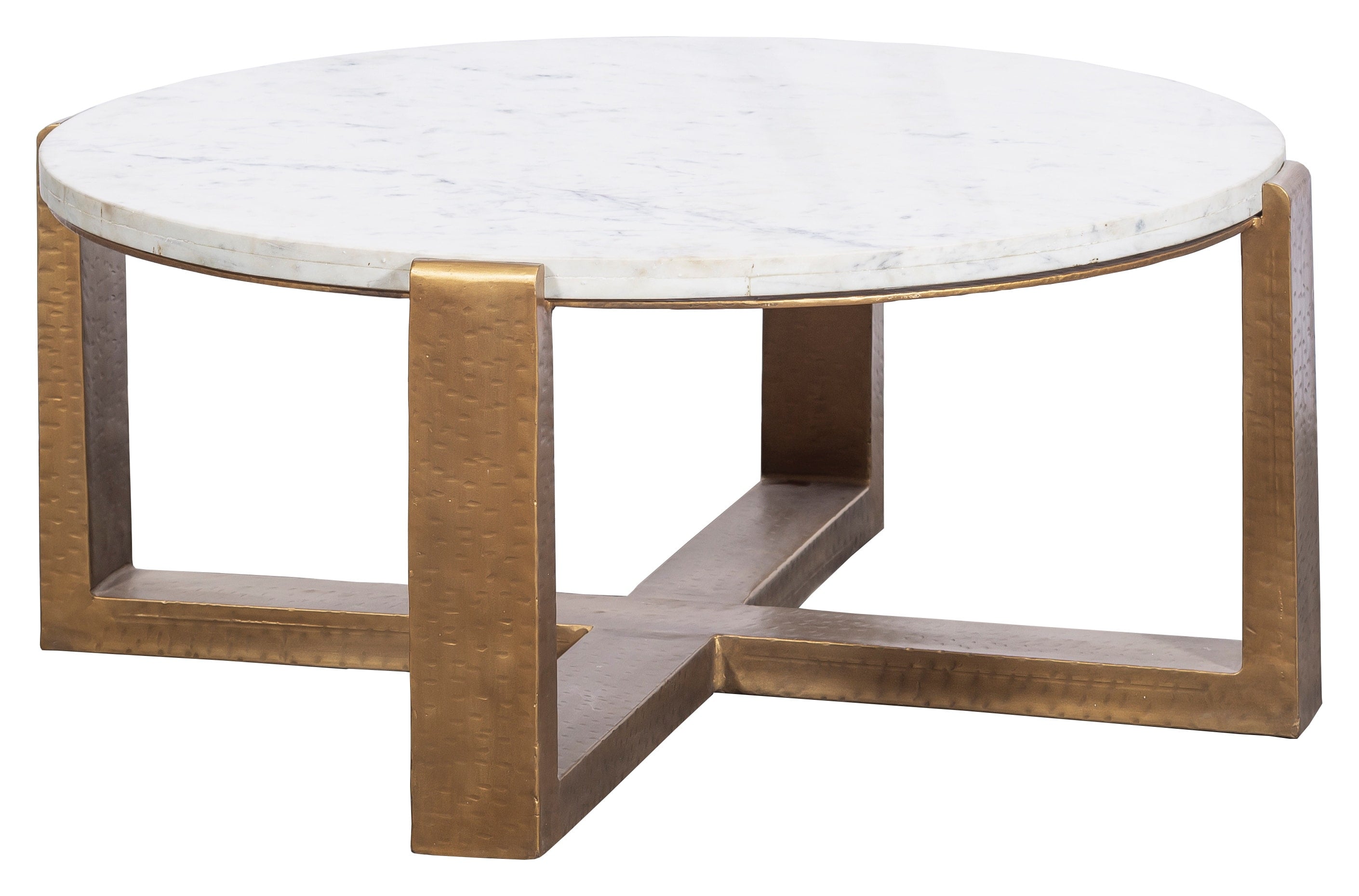 36" Round Marble-Top Cocktail Table