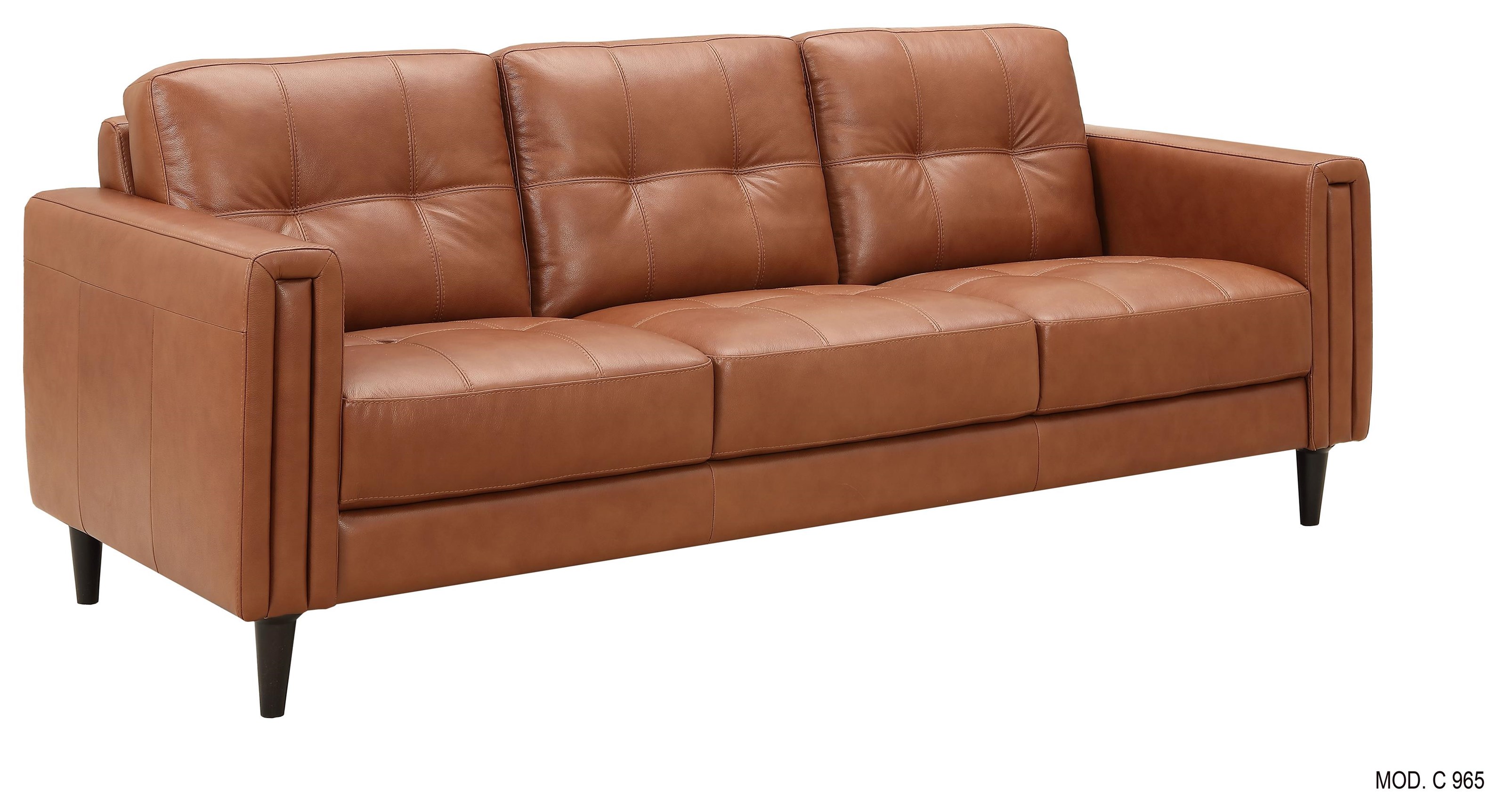 Chateau D'Ax C965 C965-DC Leather Sofa in Cognac | Baer's