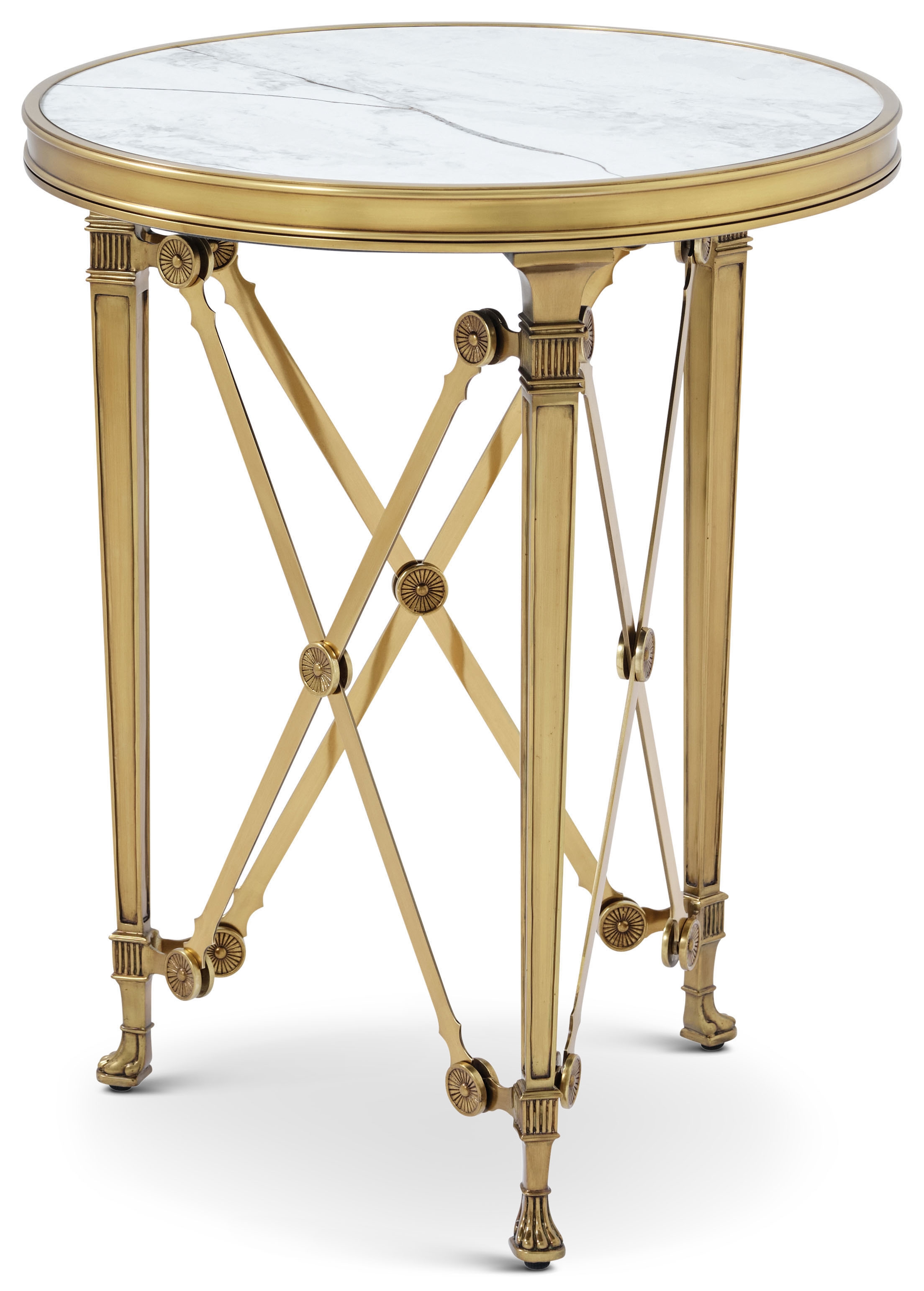 Round Brass Side Table