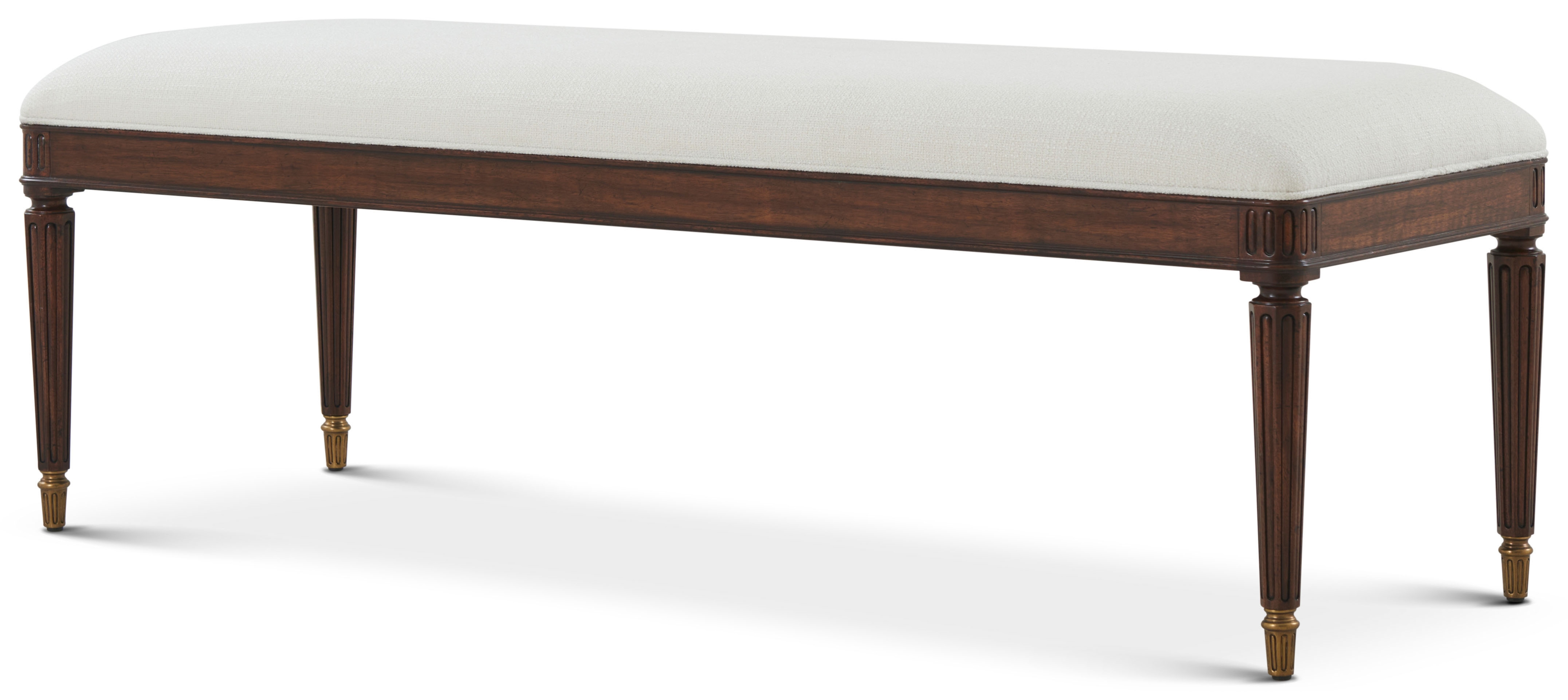 Cynthia Uph. Accent Bench w/Brass Ferrules