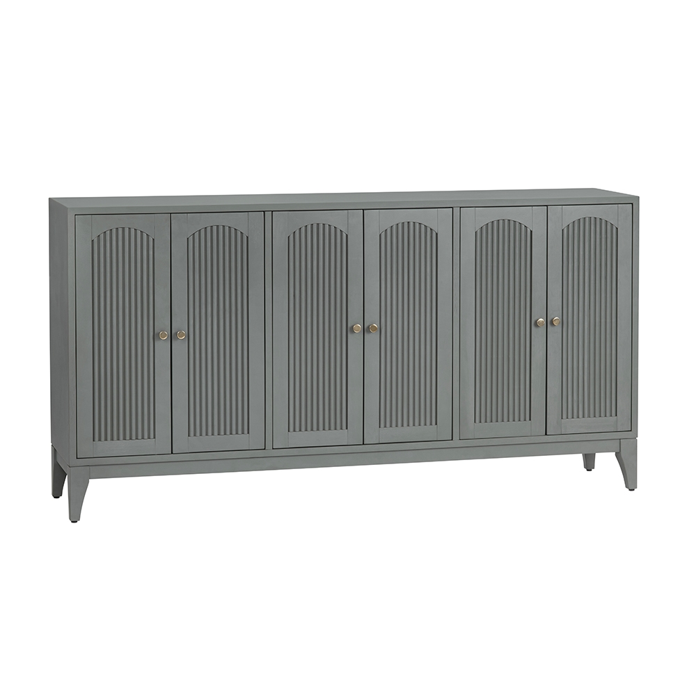 6-Door Media Credenza w/Adj. Shelving