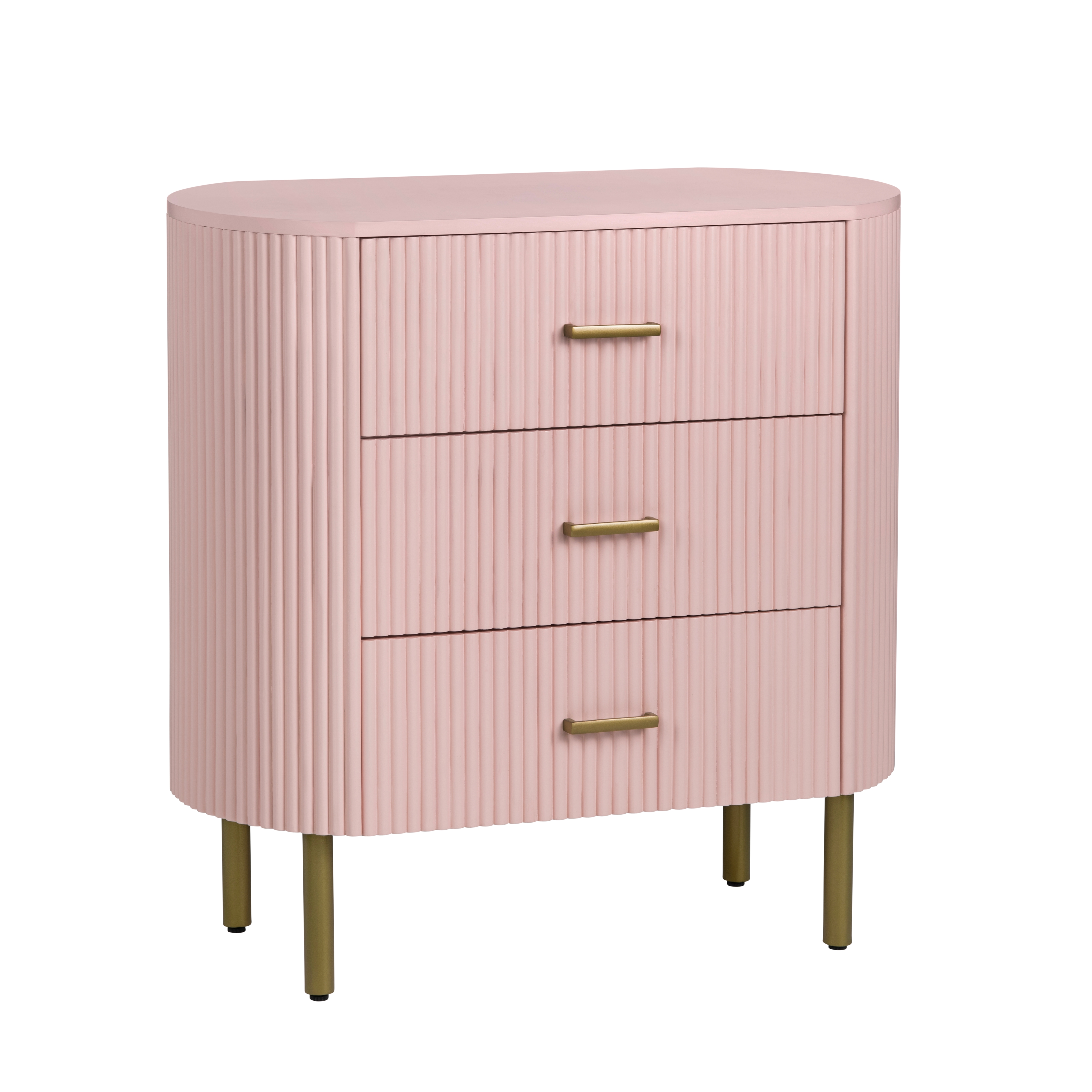 Modern Fluted 3-Drawer Accent Chest