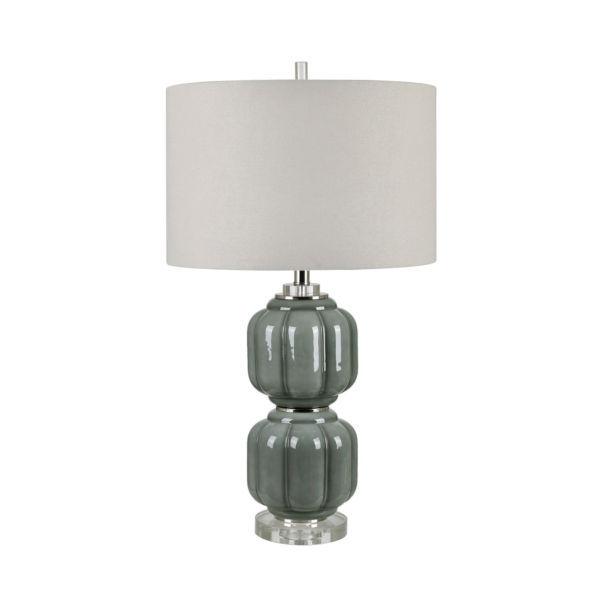 Grey Glass Table Lamp