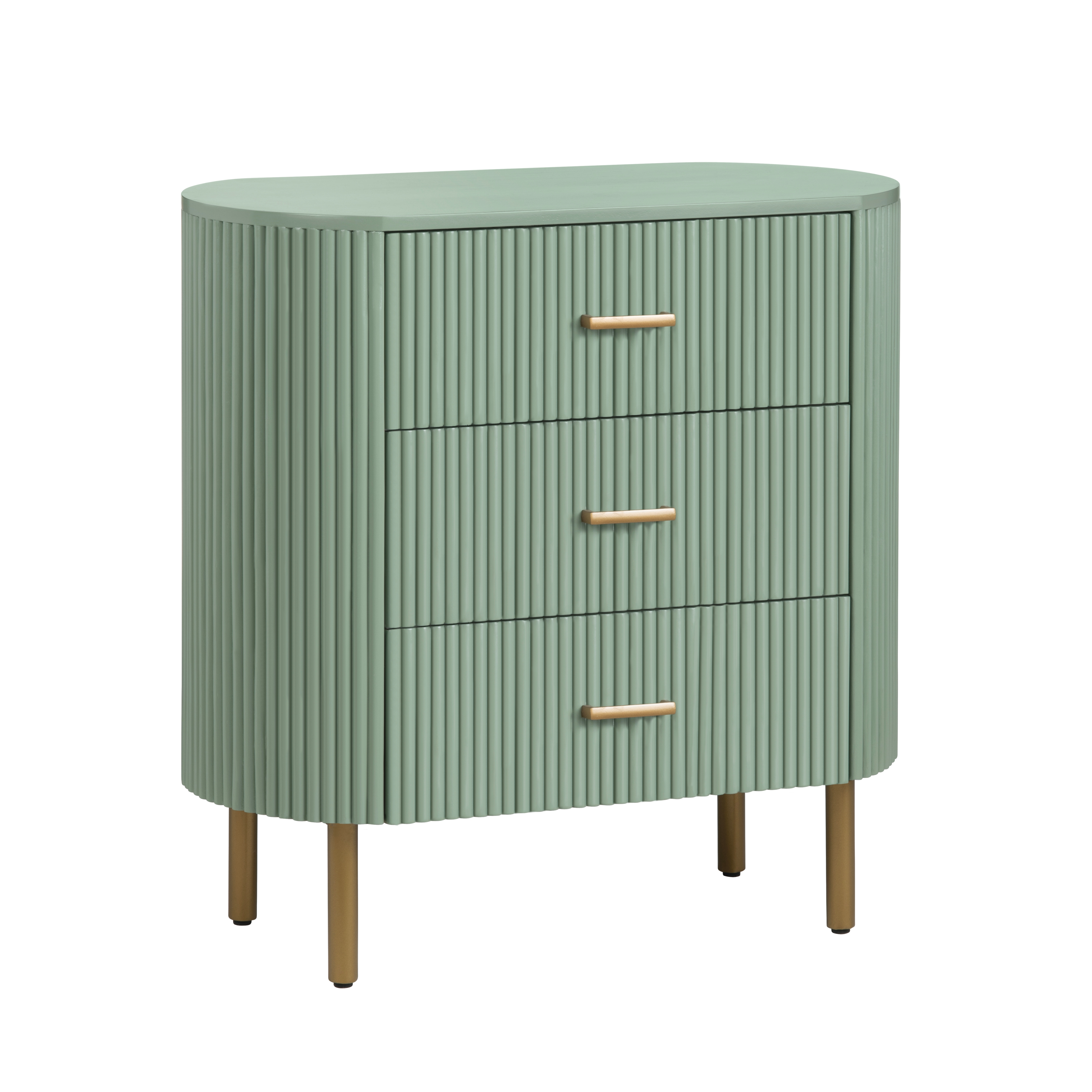 Modern Fluted 3-Drawer Accent Chest