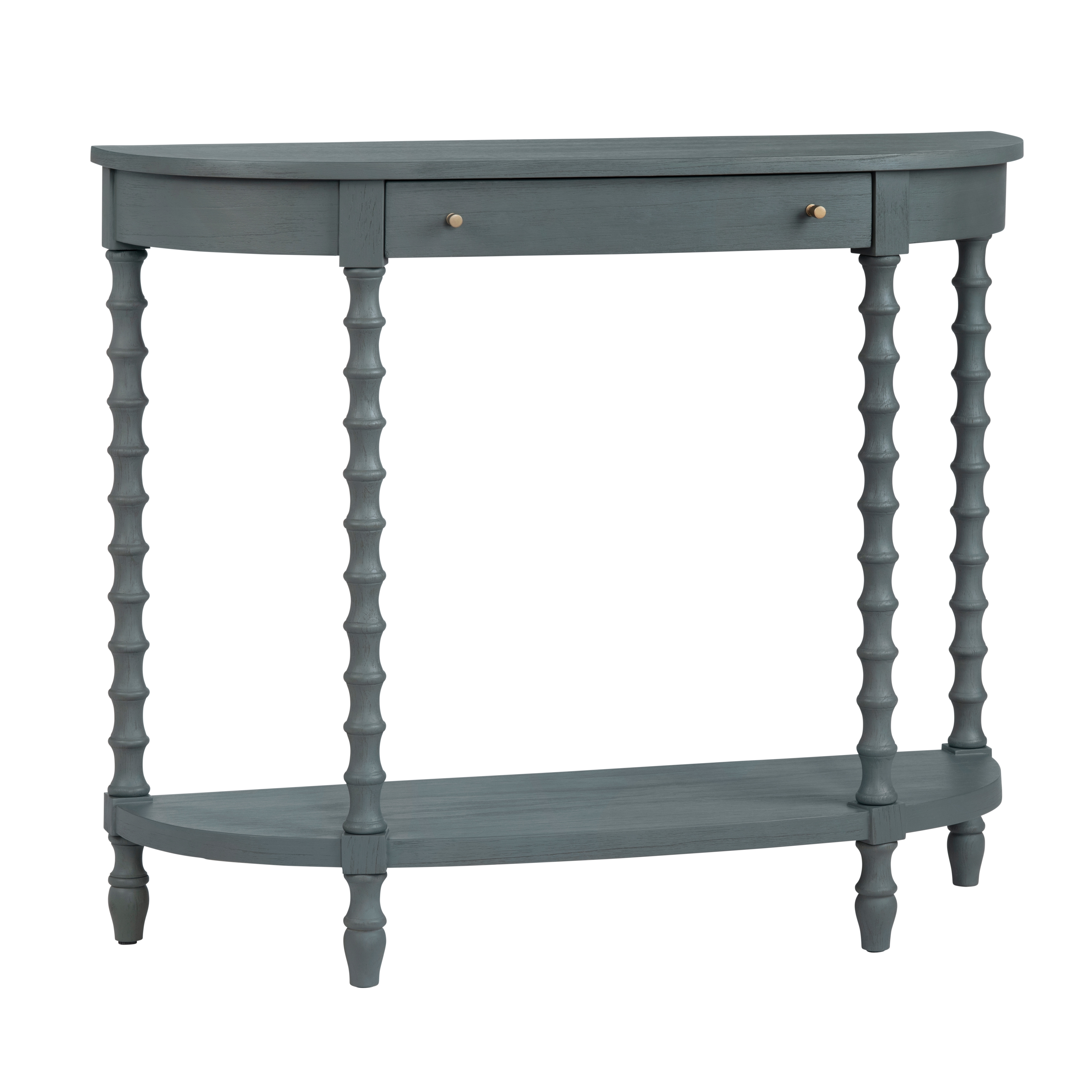 Classic Demilune Console Table w/Drawer