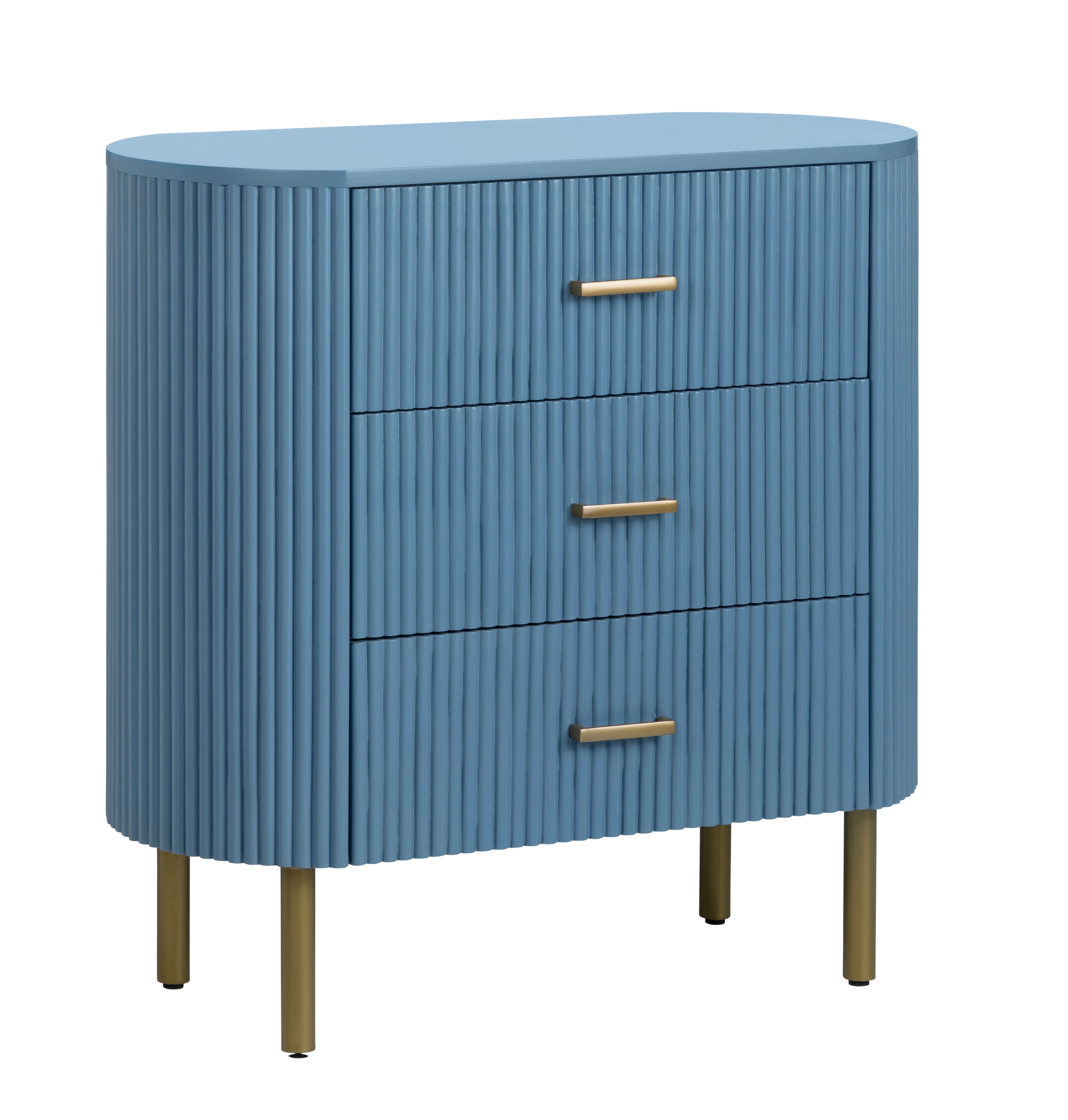 Modern Fluted 3-Drawer Accent Chest