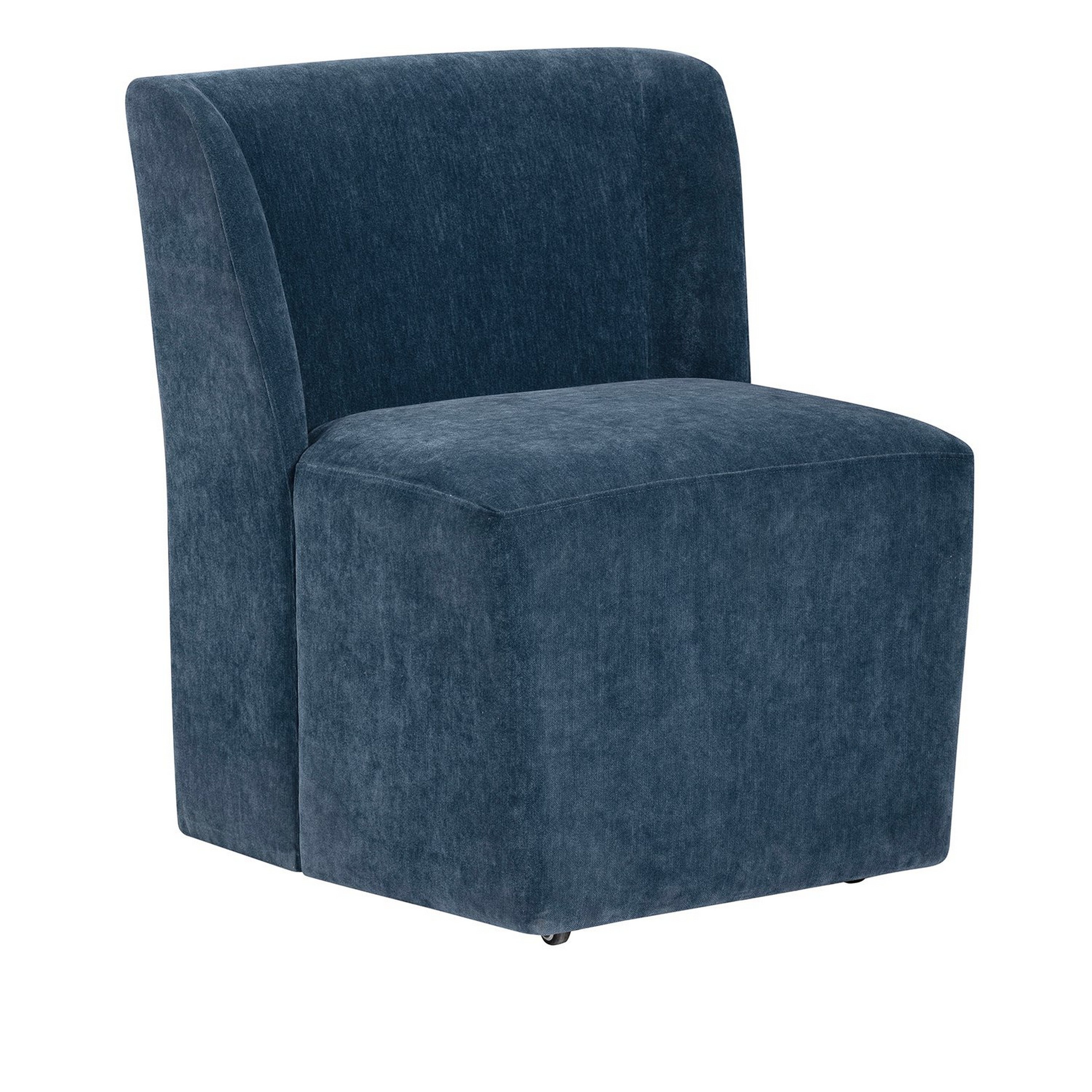 Upholstered Wing-Back Dining Chair w/Casters