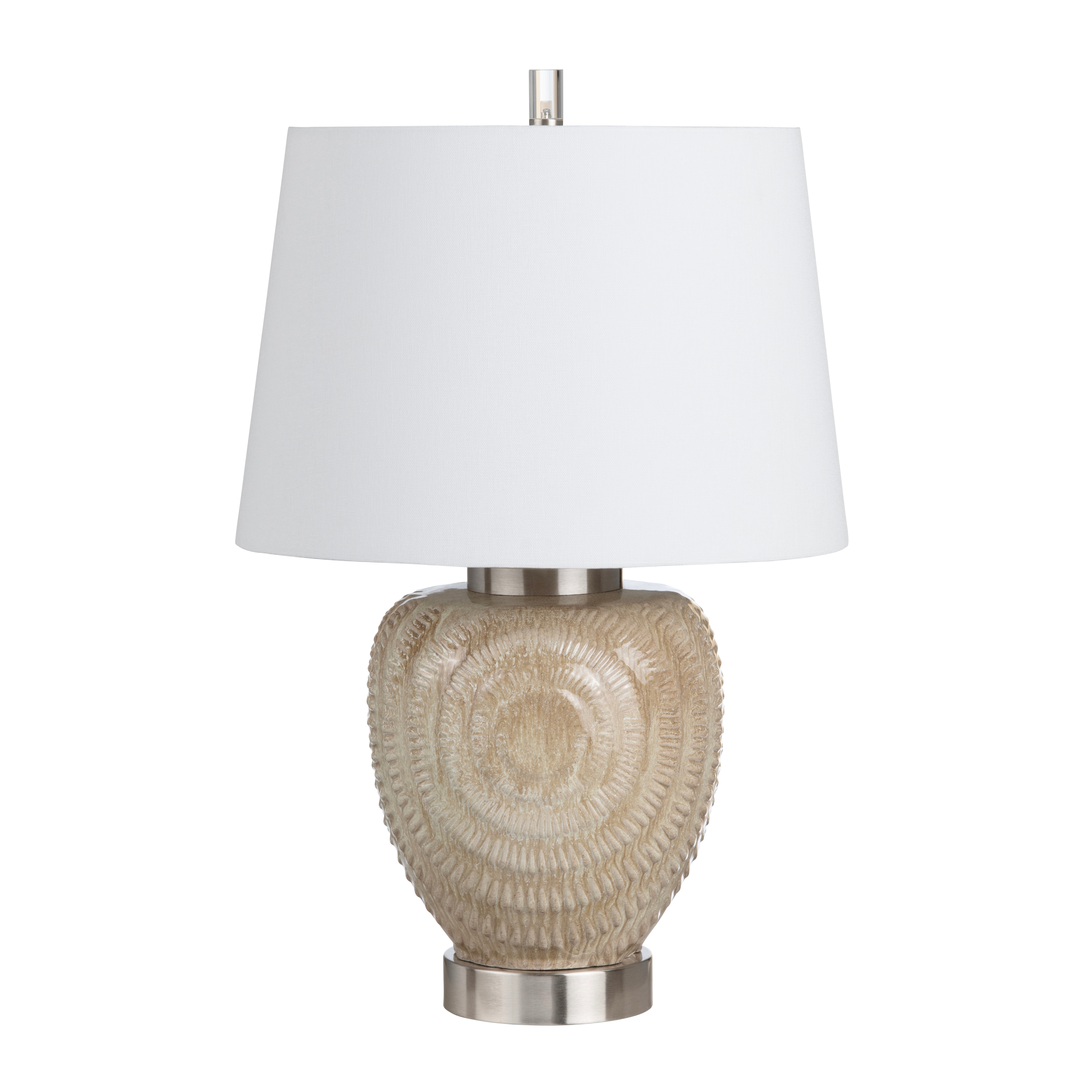 28.25" Tan Ceramic Table Lamp