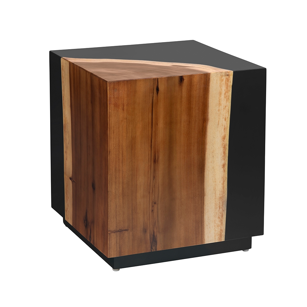 Casual Rustic Cube Accent Table