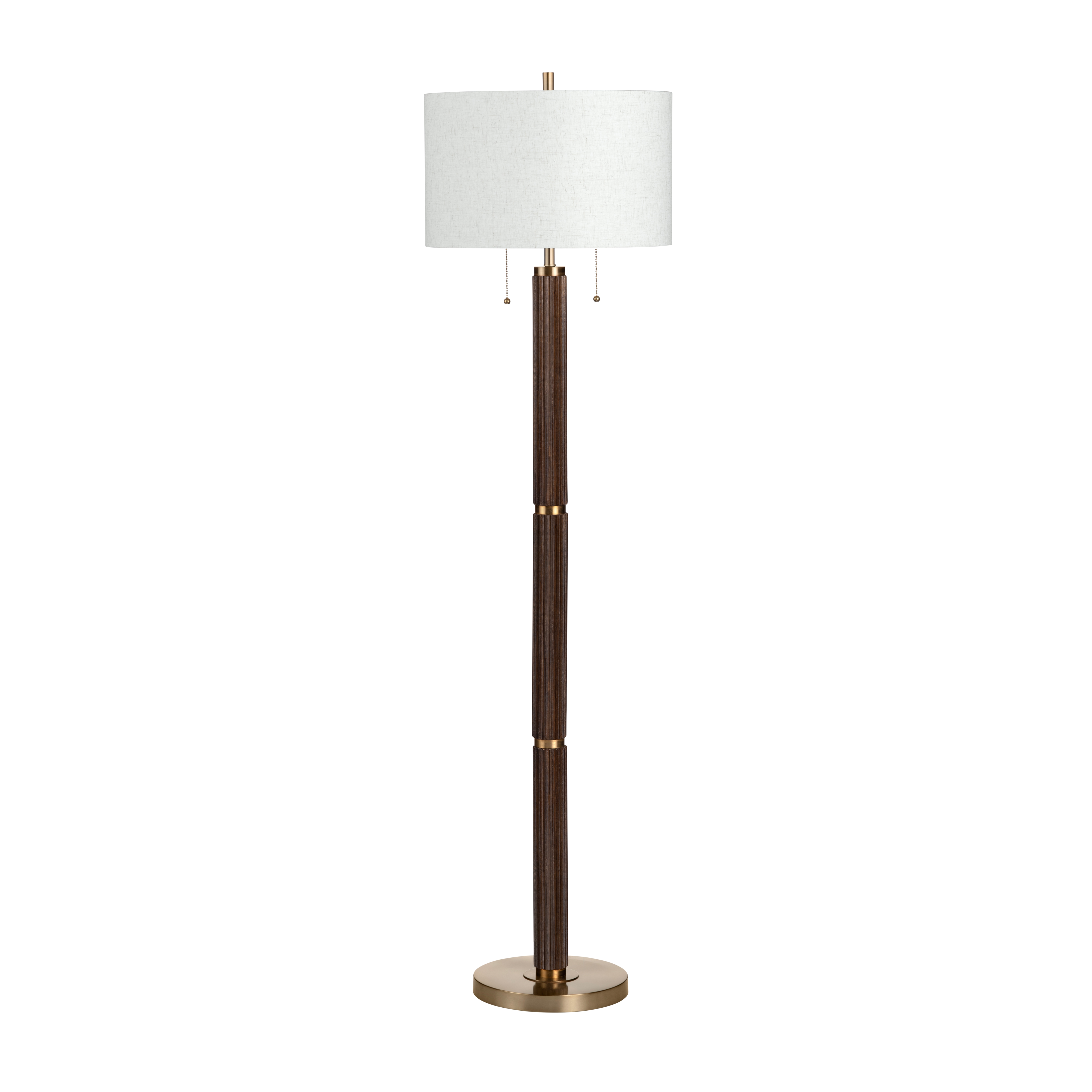 64"H Wood & Metal Floor Lamp