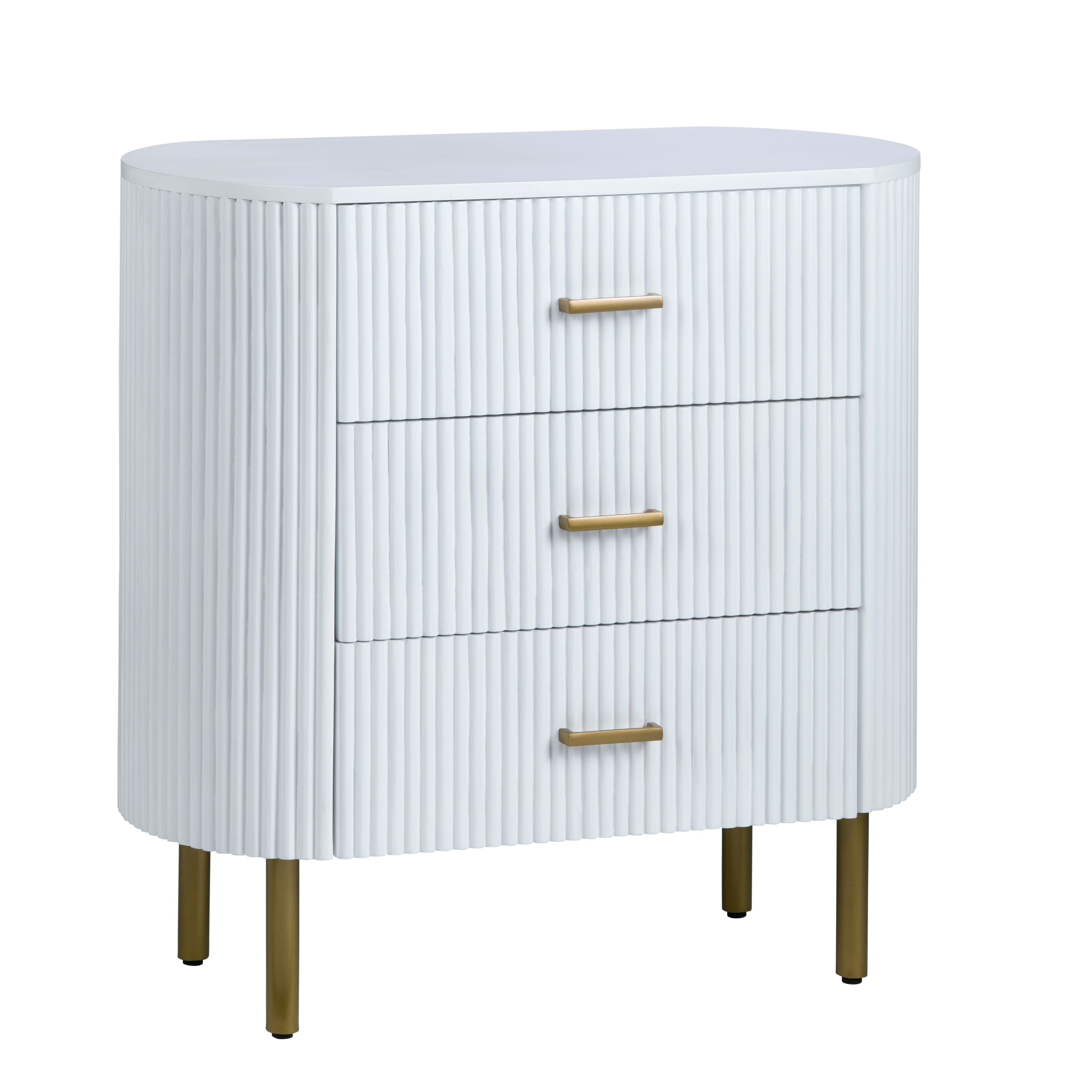 Modern Fluted 3-Drawer Accent Chest