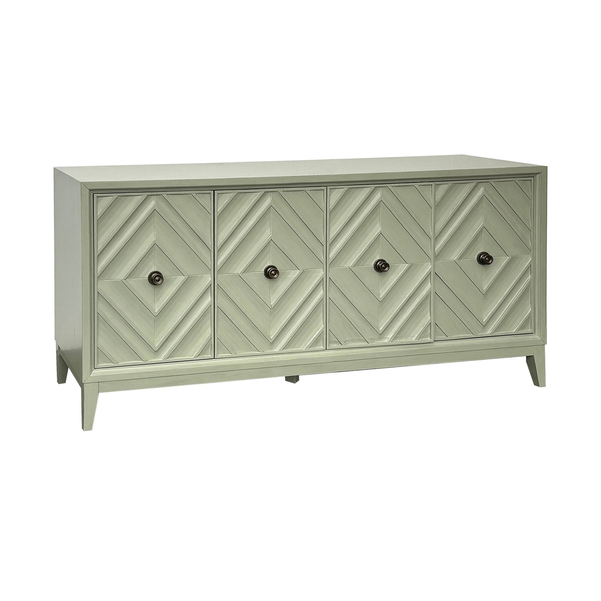 4-Door Chevron Sideboard w/Adj. Shelves