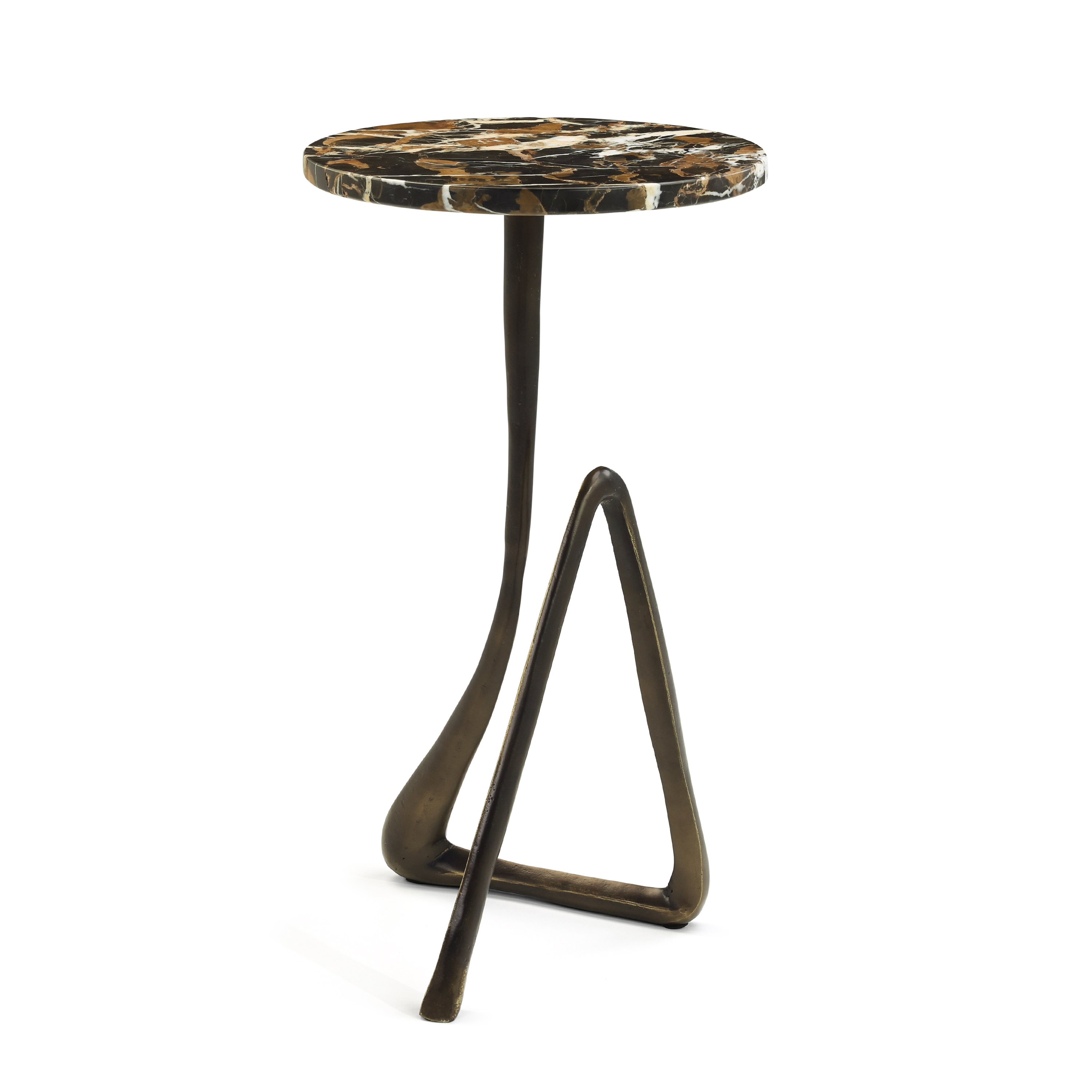 Modern Rd. Sculptural Marble-Top Side Table