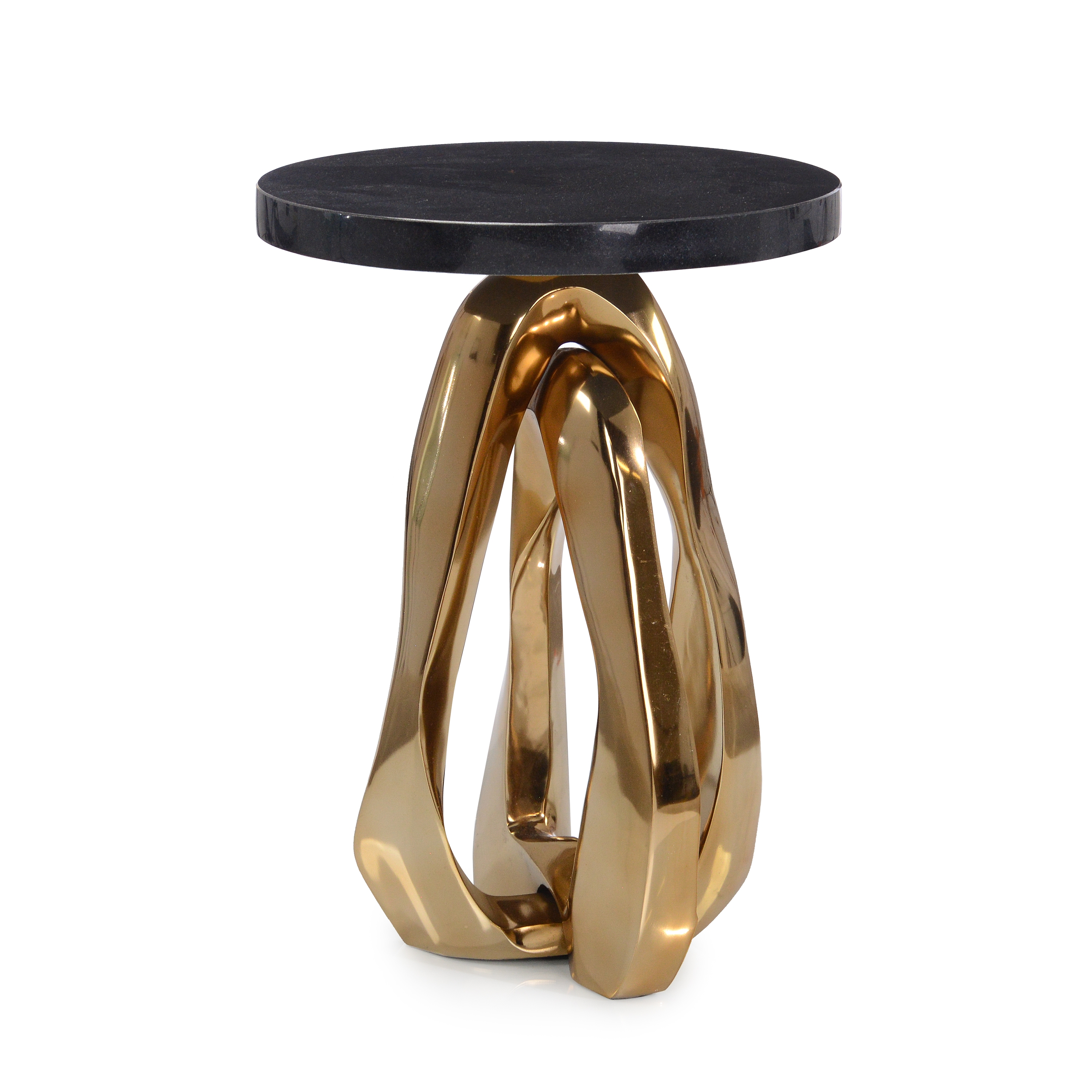Modern Sculptural Marble-Top Side Table