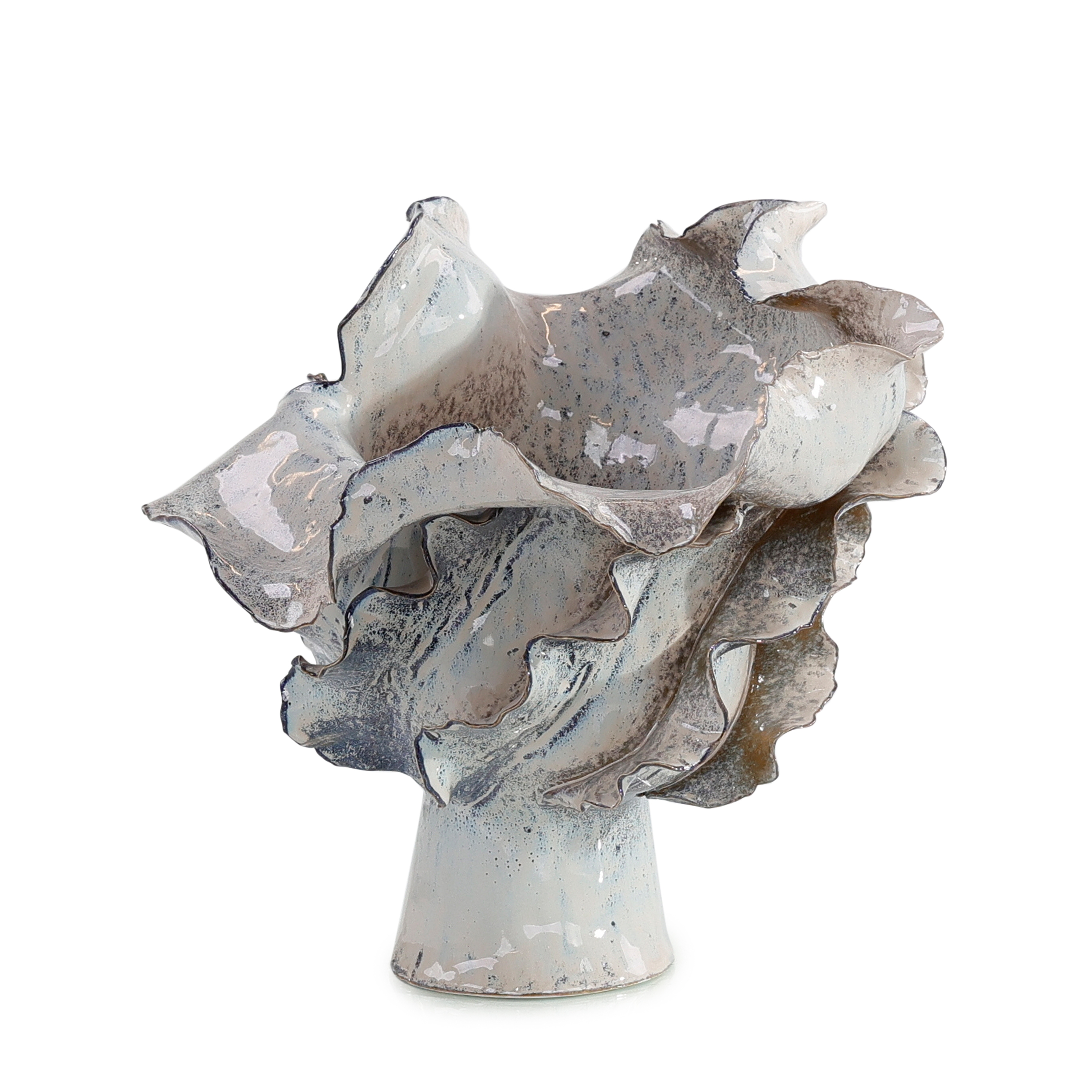 Waved Porcelain Vase, Small