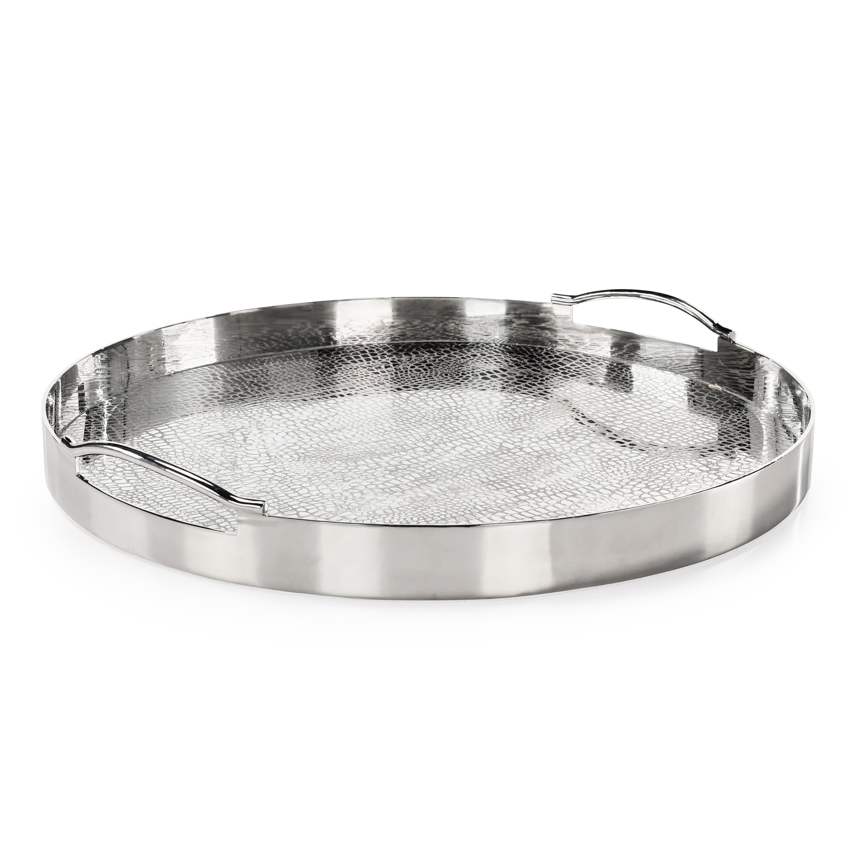 Silver Serpent Tray, Large Round