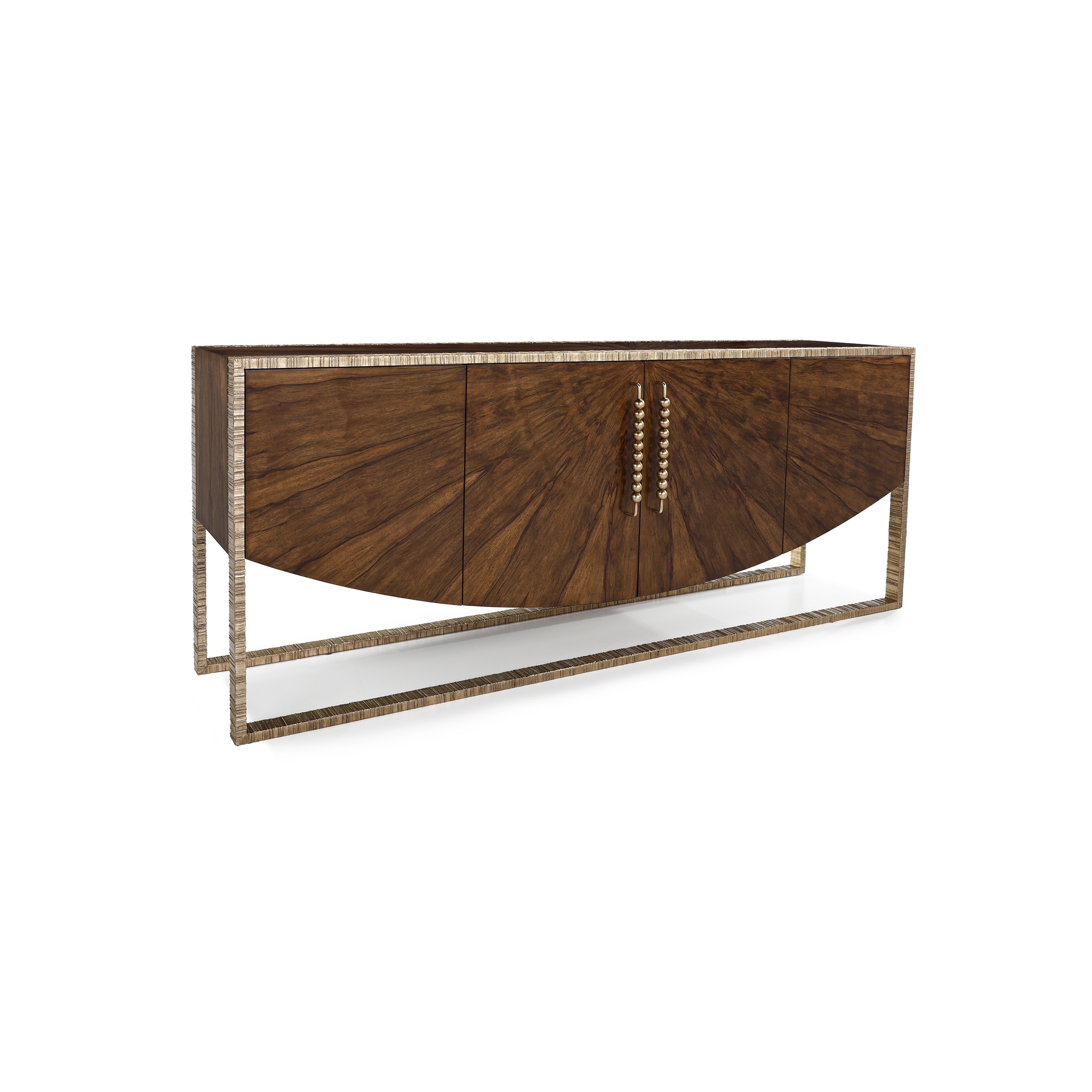 Modern Rustic 4-Door Curved Credenza