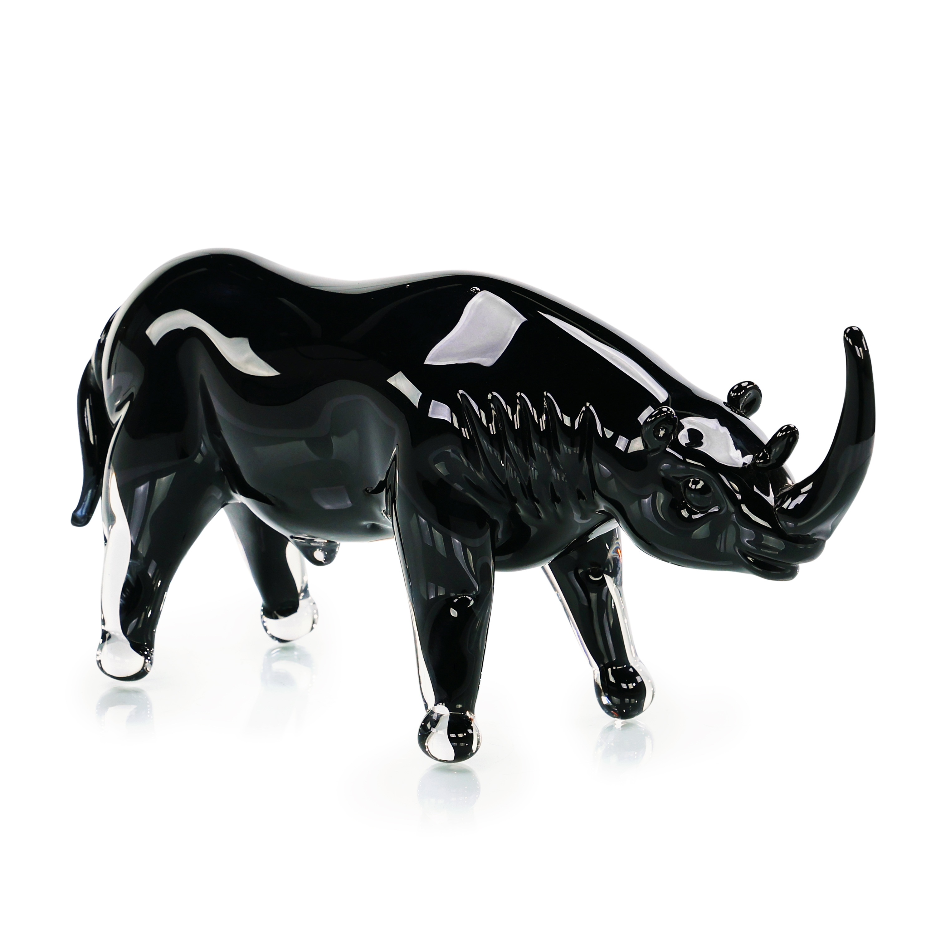 Glass Rhino Sculpture