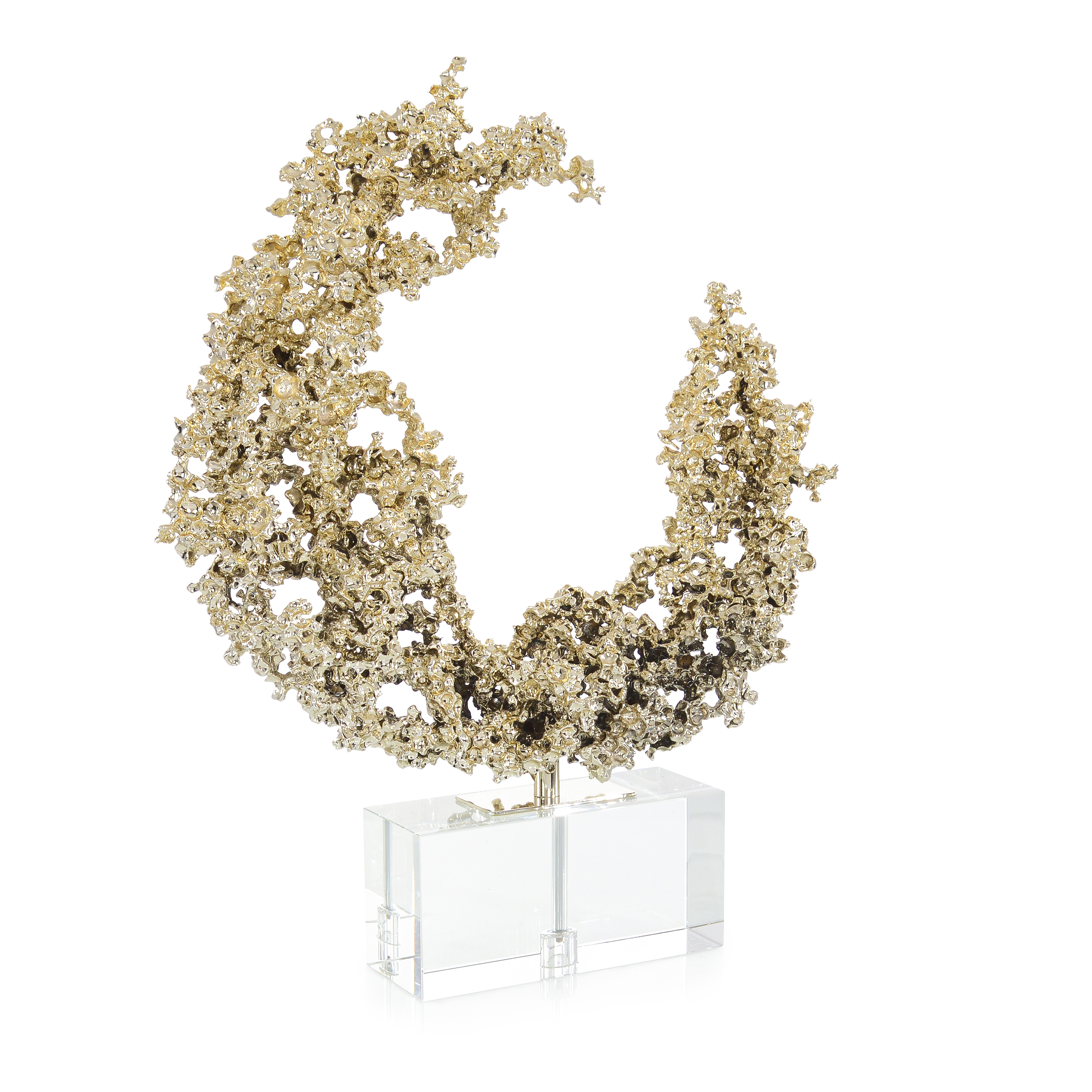 Lunar Embrace Sculpture on Crystal