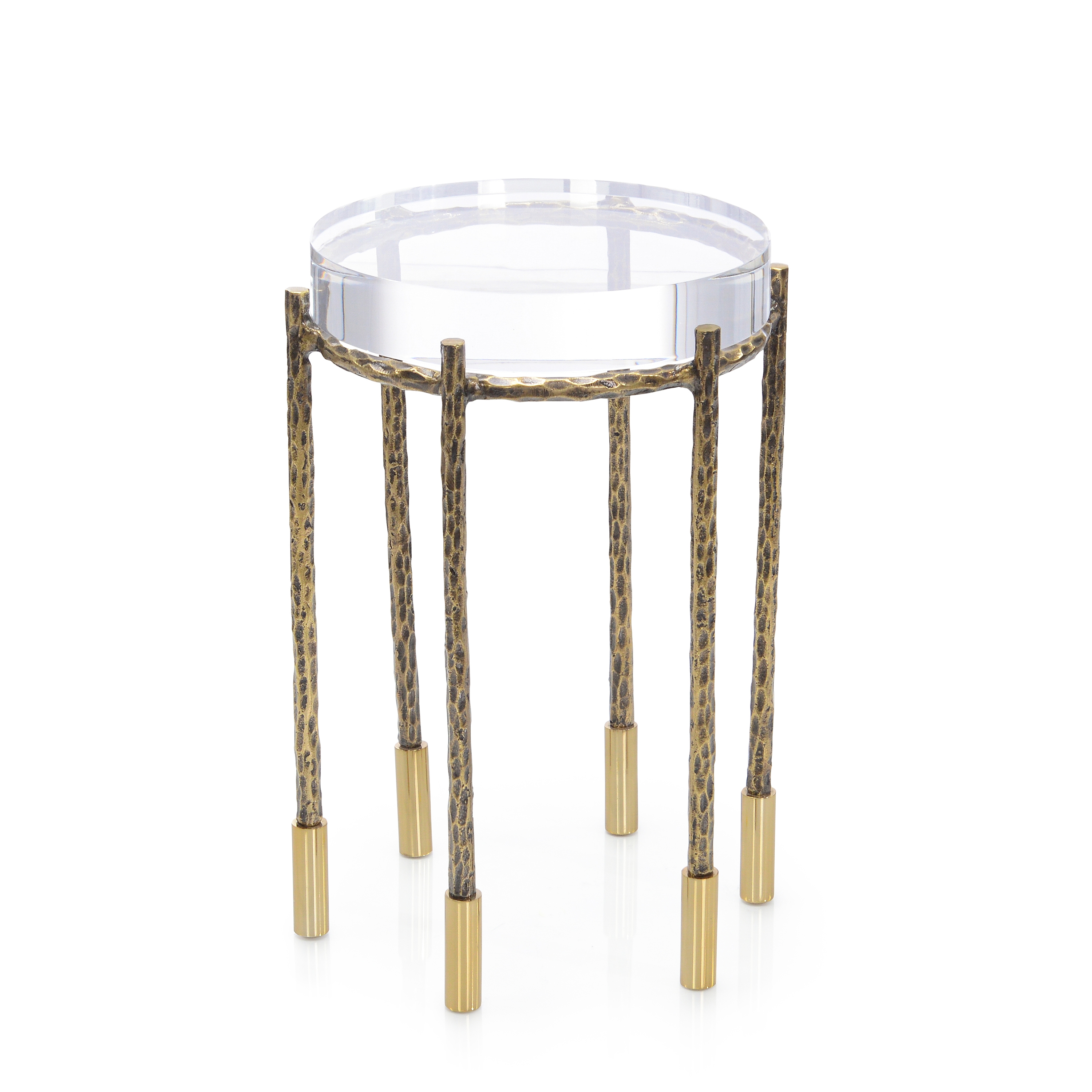 Modern Glam Round Acrylic-Top Side Table