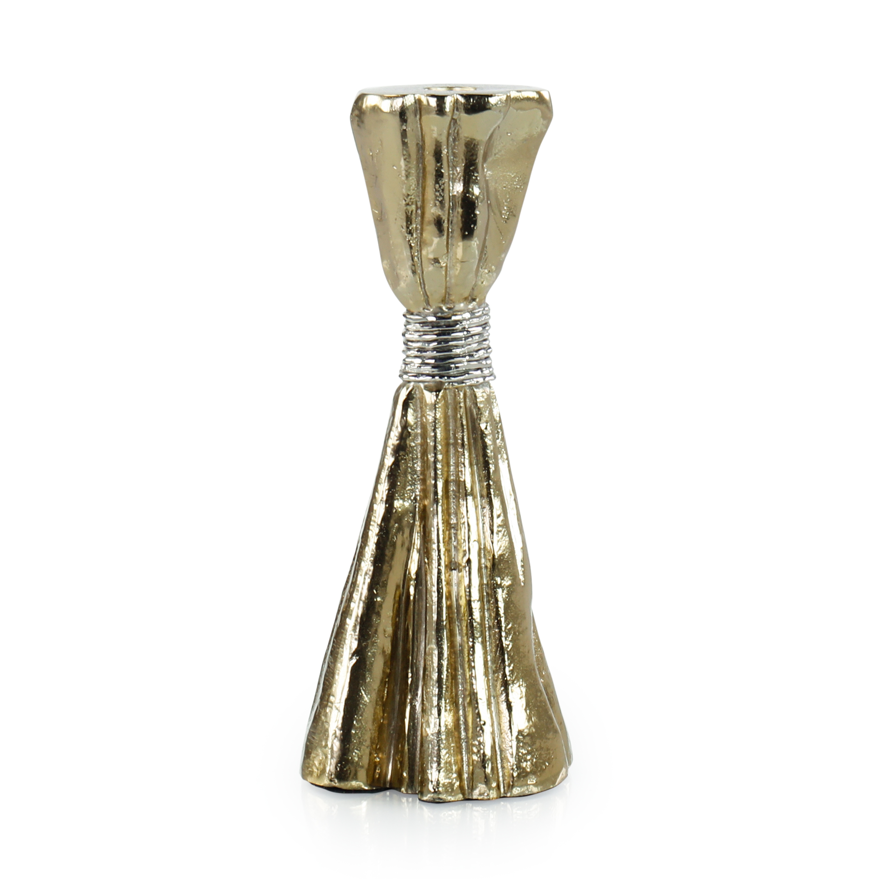 Taut Metal Candleholder, Medium Gold