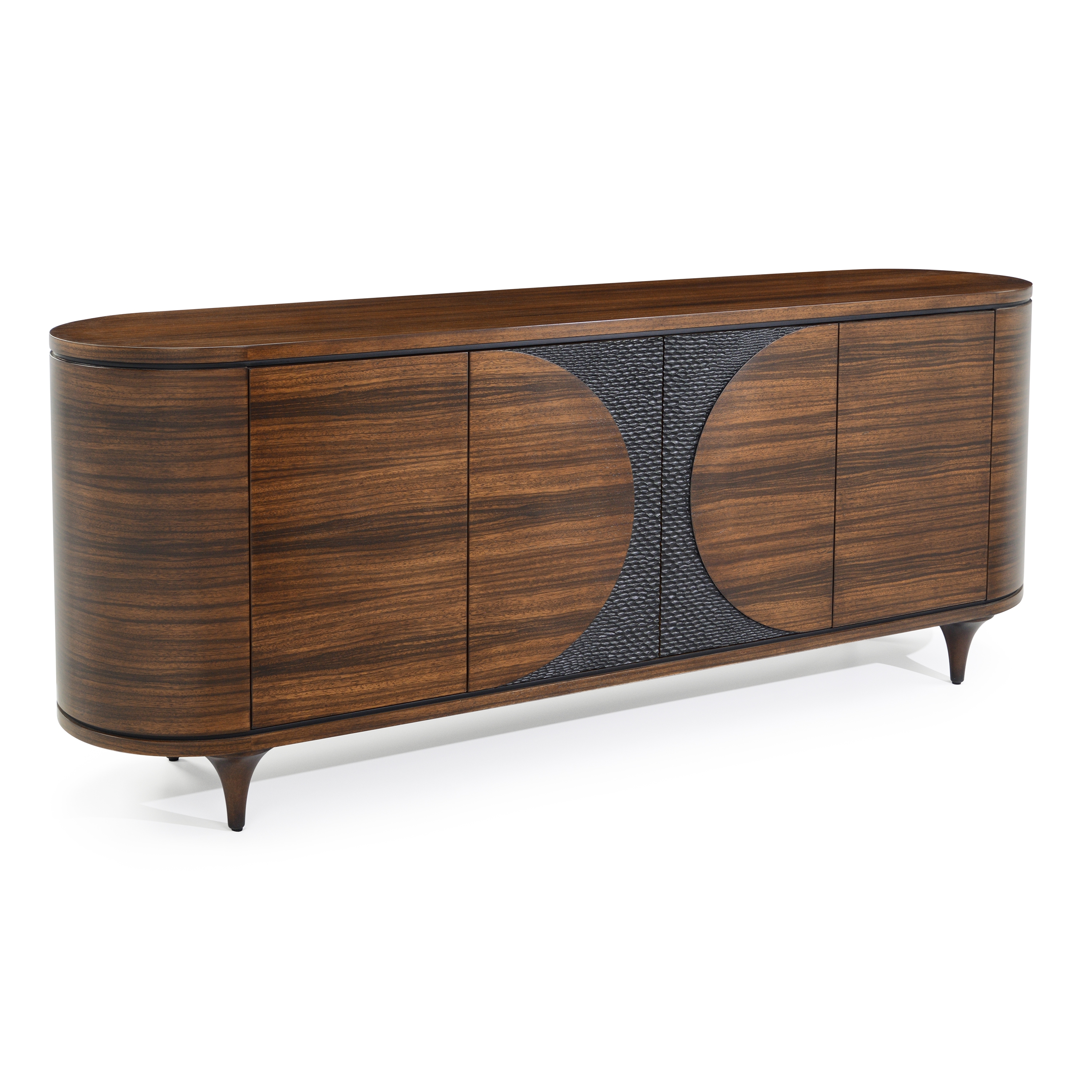 Wooden 4-Door Ovate Credenza