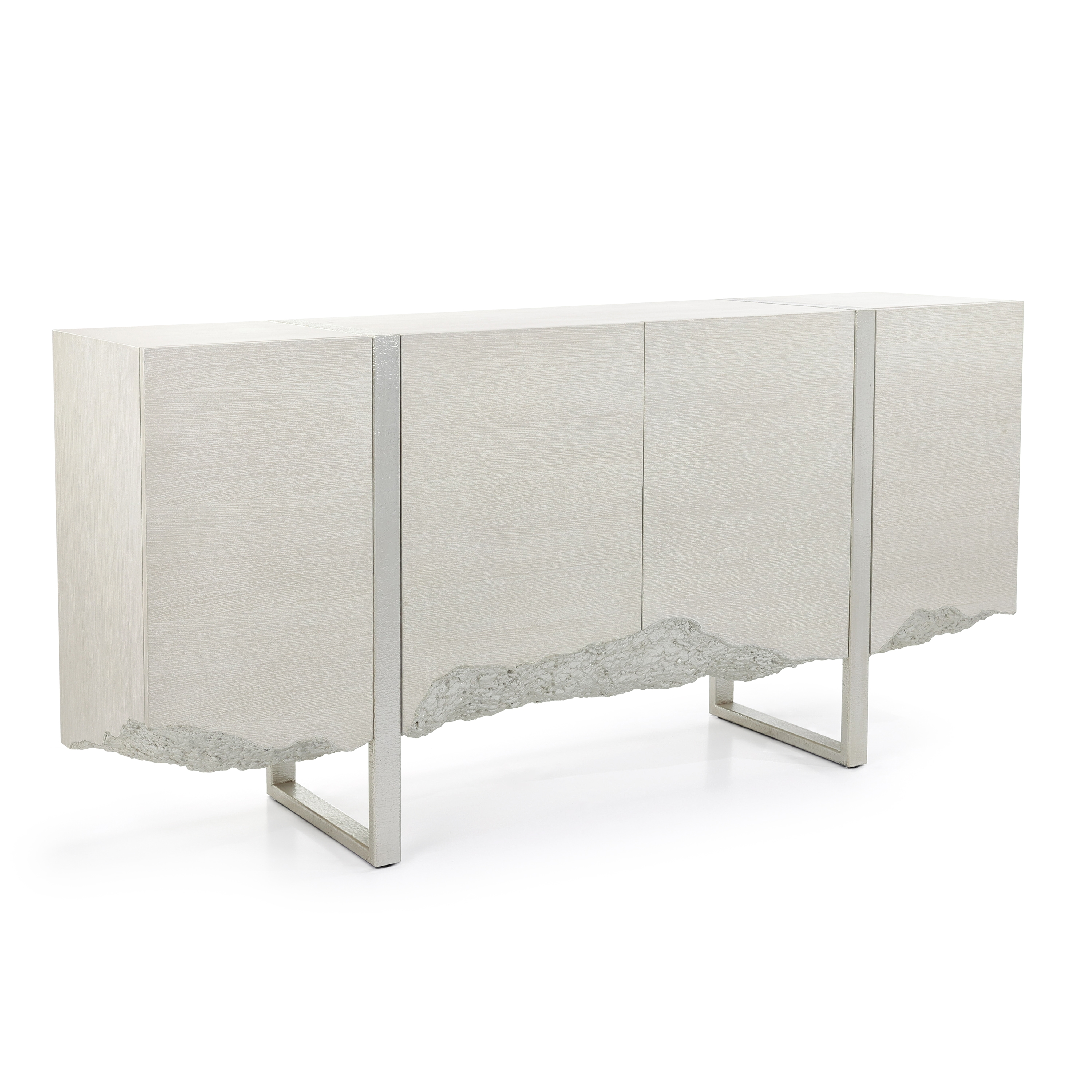 U-Leg 4-Door Credenza w/Dimensional Motif