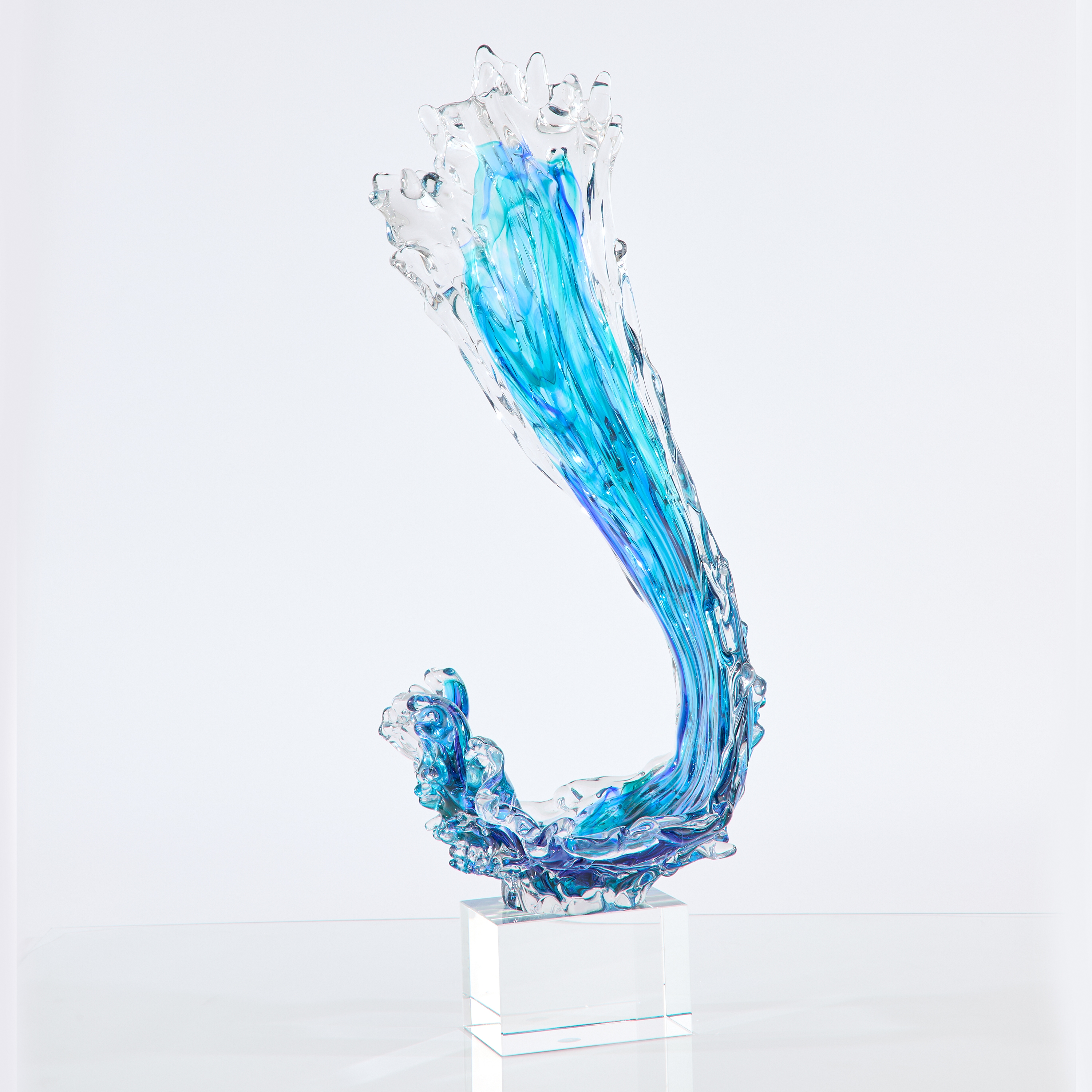 Sweeping Wave Sculpture on Crystal
