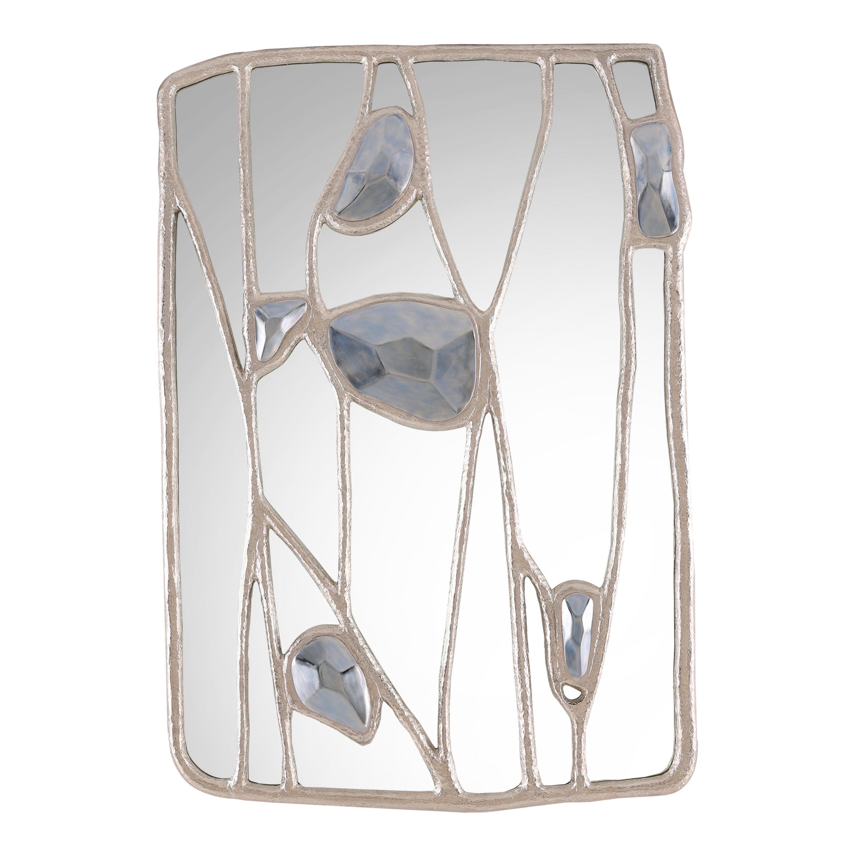 Embellished Branches Mirror, Silver