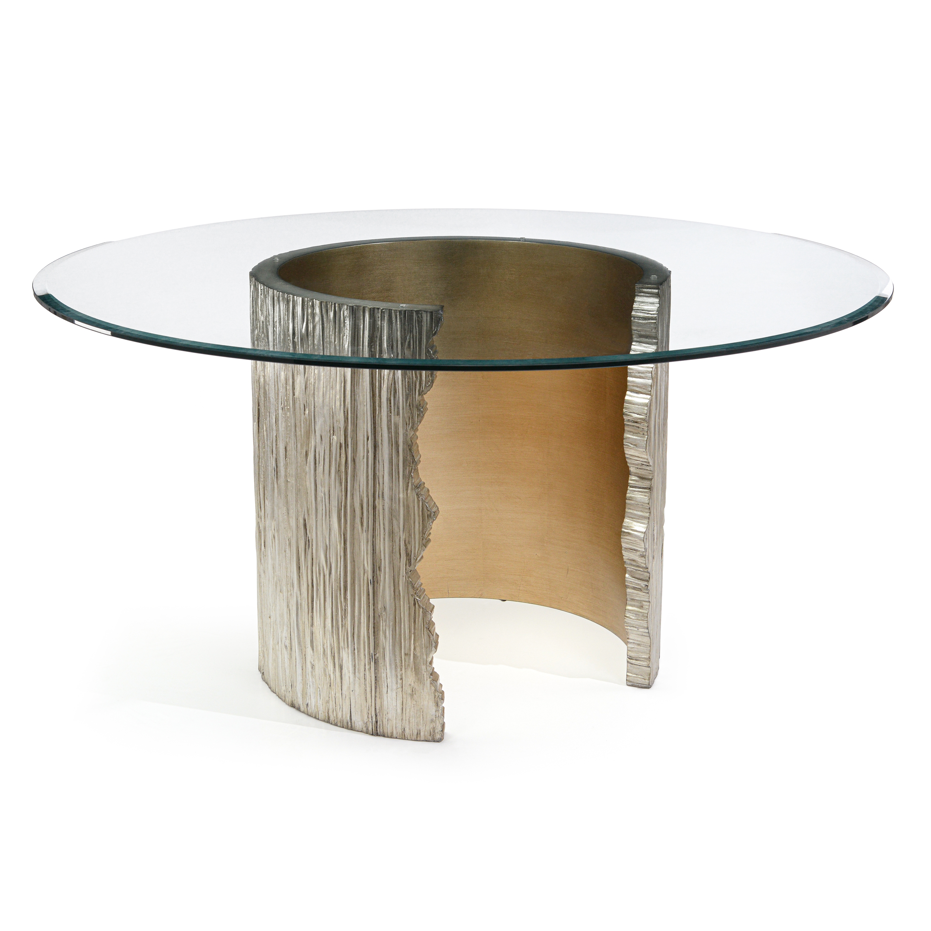 Modern Rustic 60" Glass-Top Dining Table