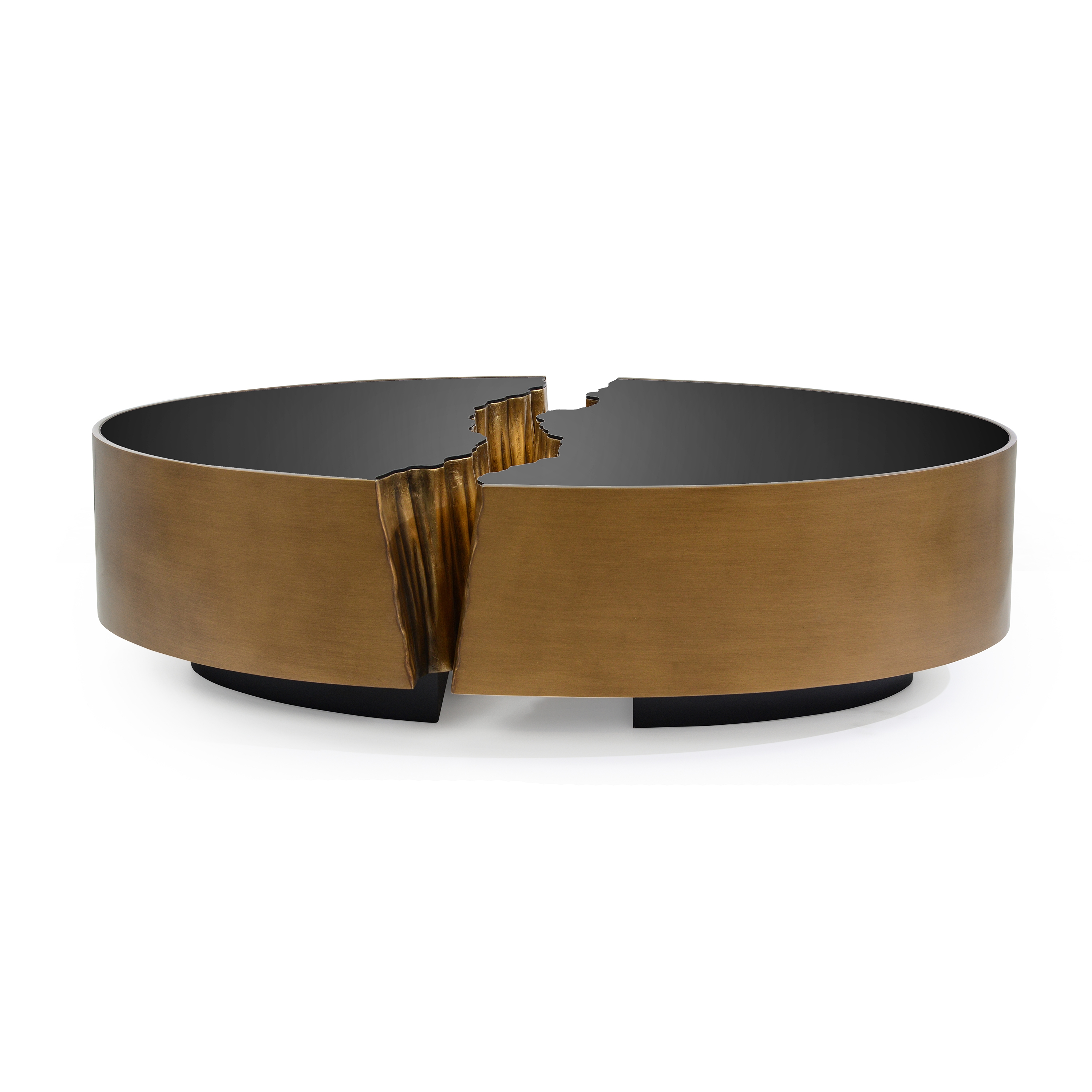 Ultramodern Split Cocktail Table w/Glass Top