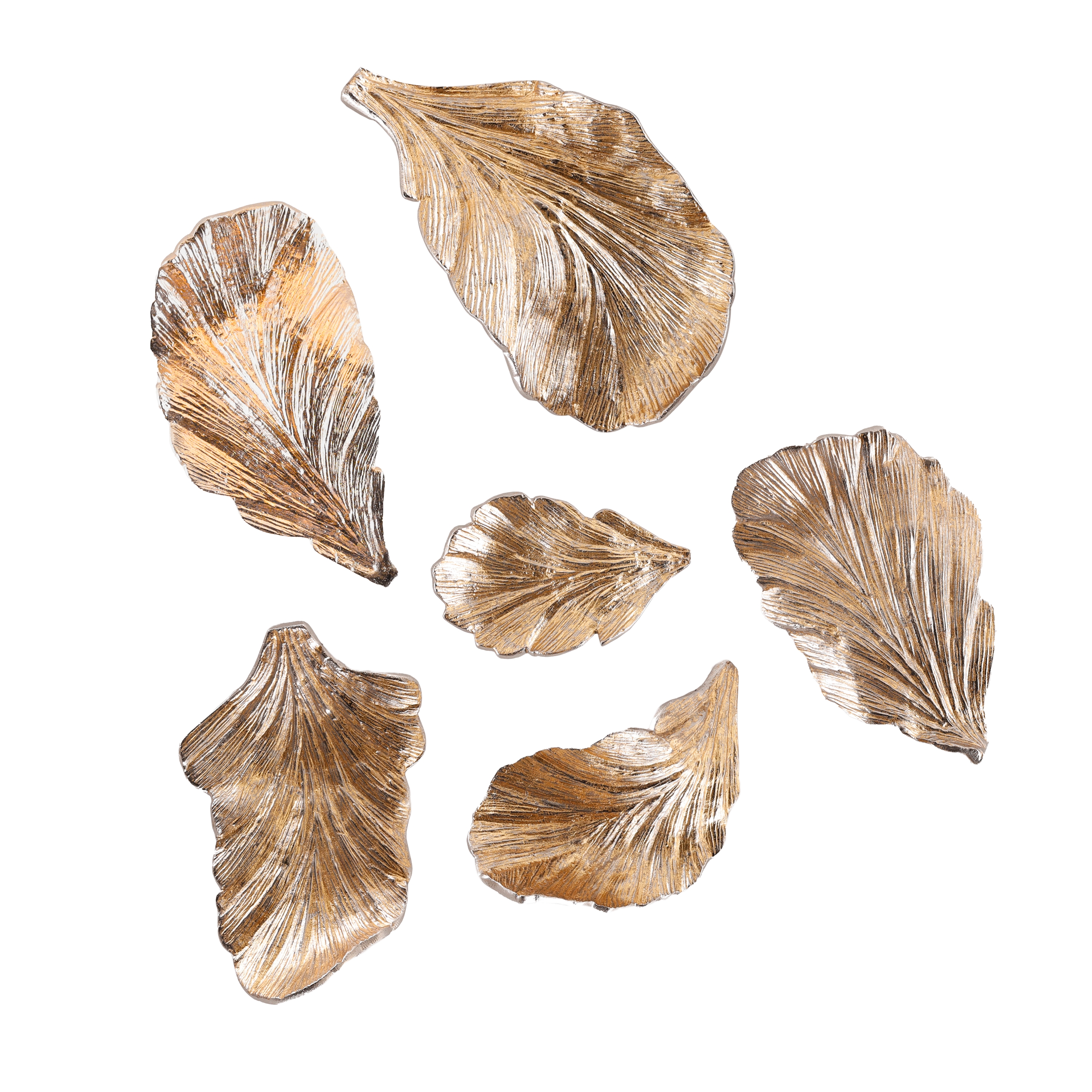 Gold Wall Leaves, Set of 6