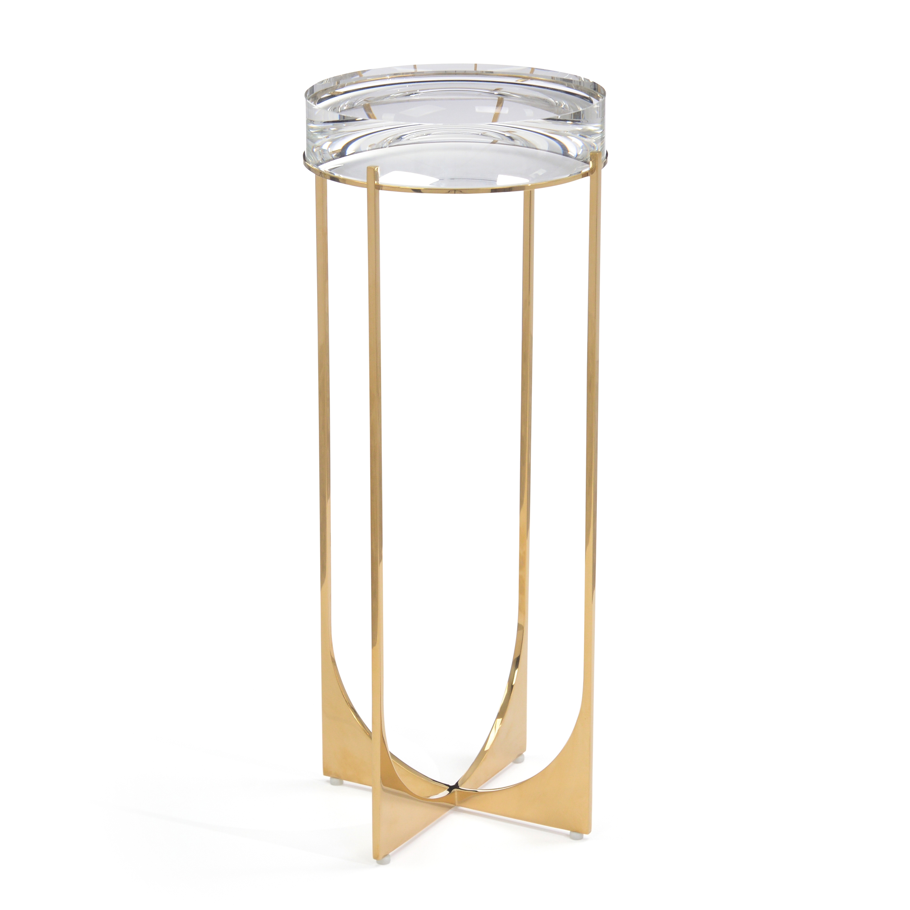 Crystal-Top Brass Martini Table II